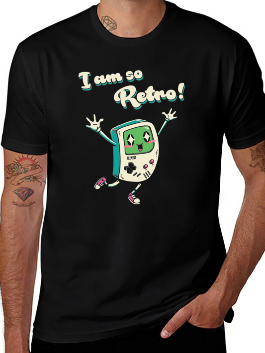 Retro Gamer T-Shirt - Black Cotton Blend