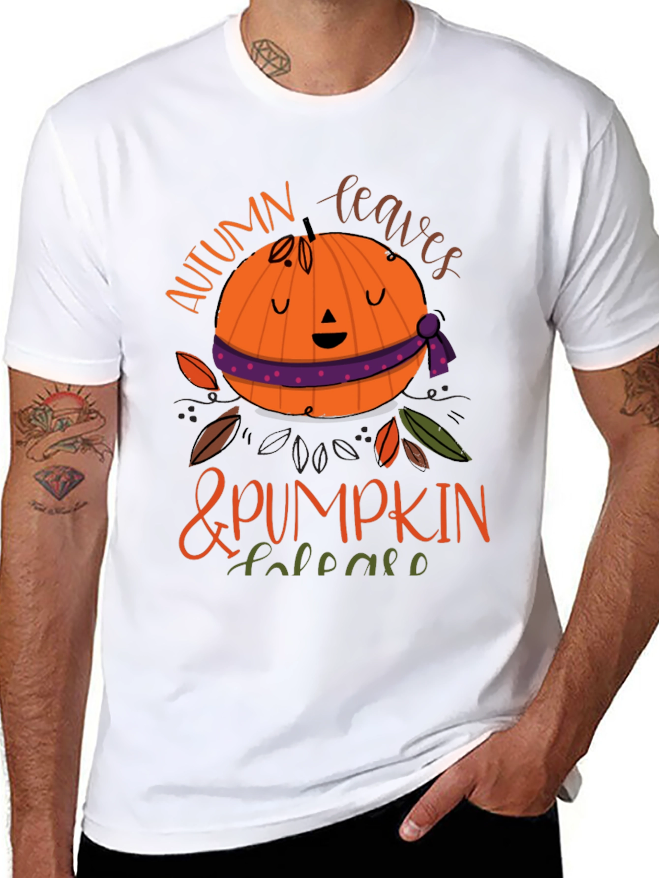 Autumn Leaves & Pumpkin Please T-Shirt