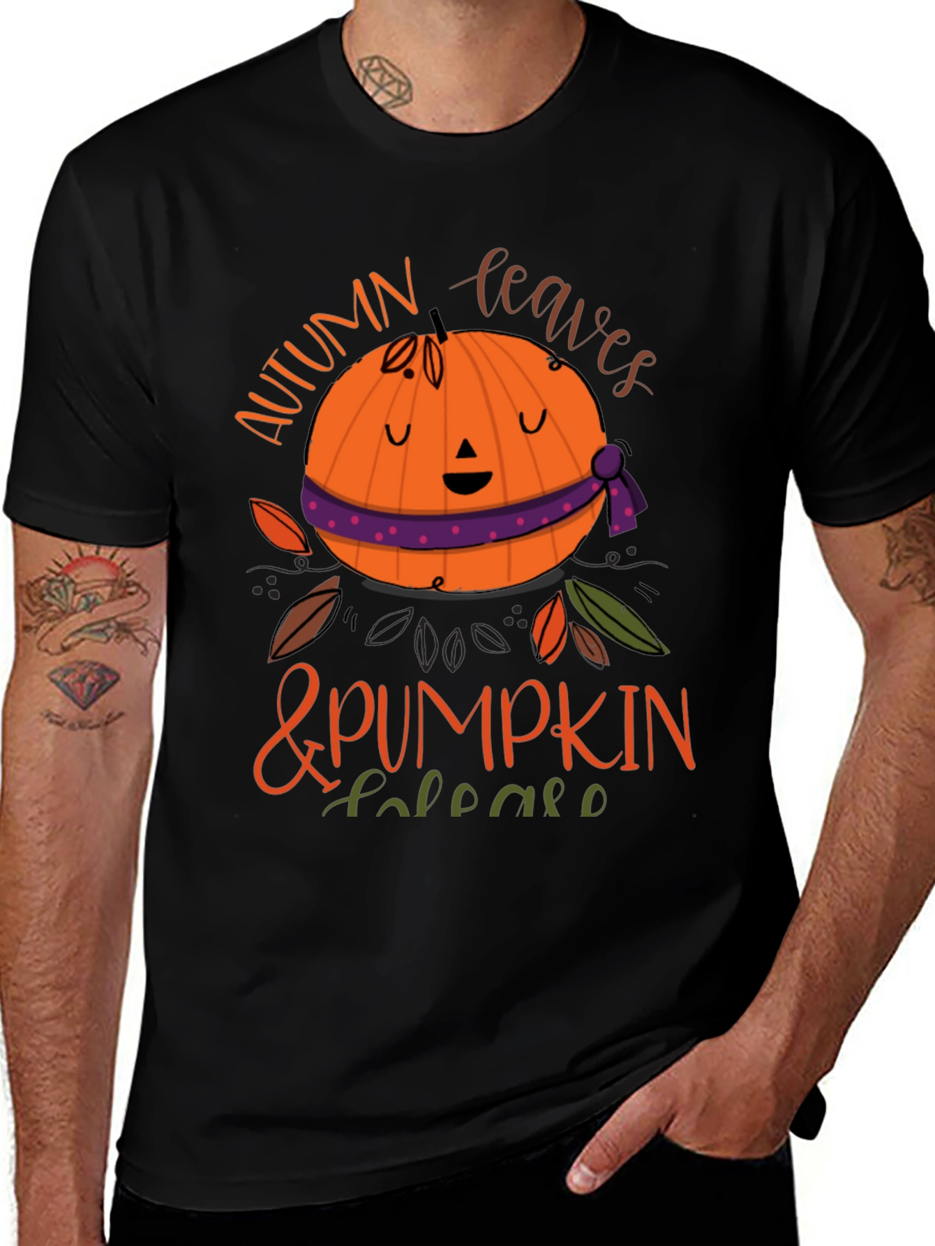 Autumn Leaves & Pumpkin Please T-Shirt