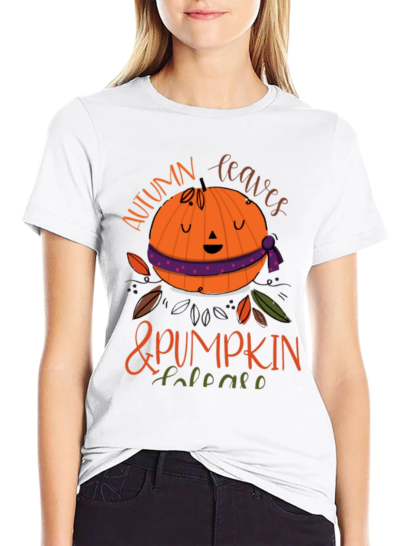 Autumn Leaves & Pumpkin Please T-Shirt