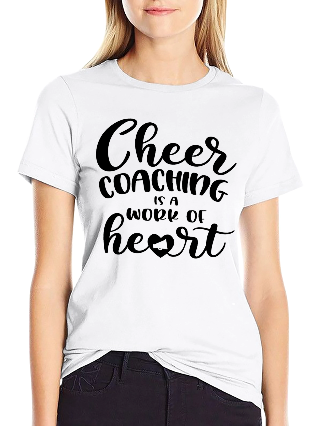 Cheer Coaching Heart Graphic Tee