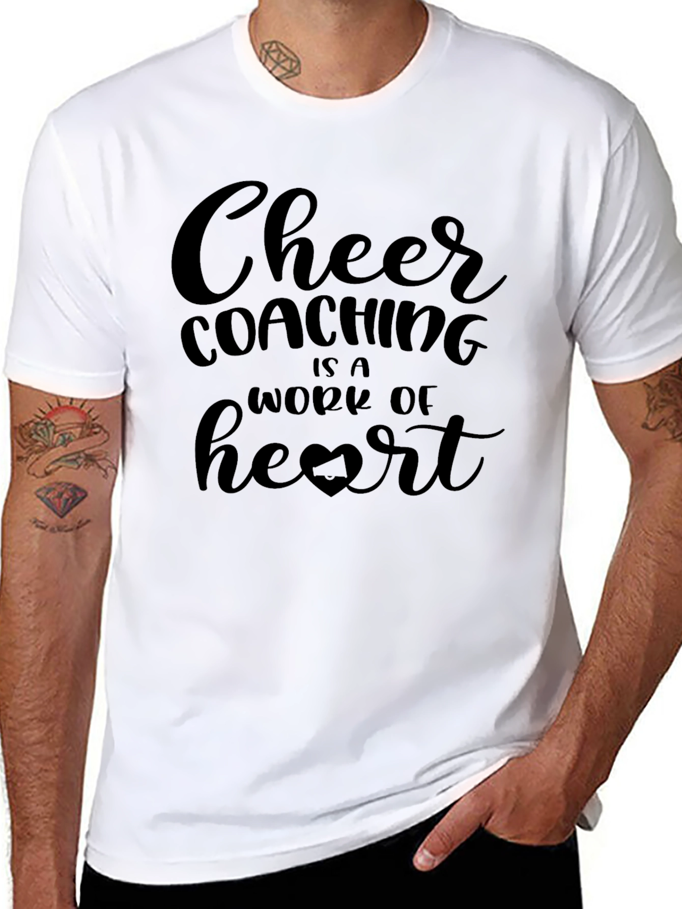Cheer Coaching Heart Graphic Tee