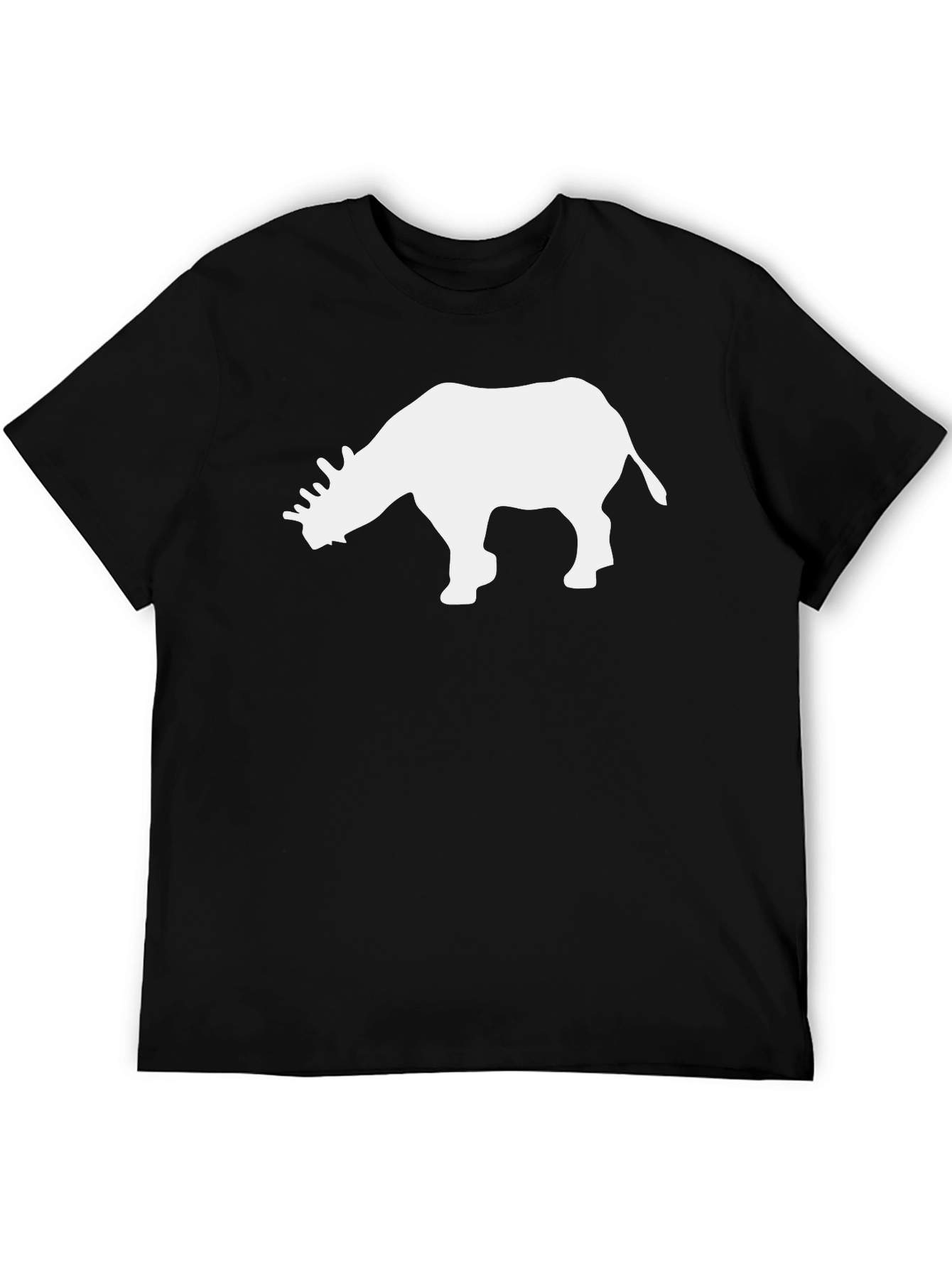 Rhino Graphic Tee - Stylish Black Cotton T-Shirt