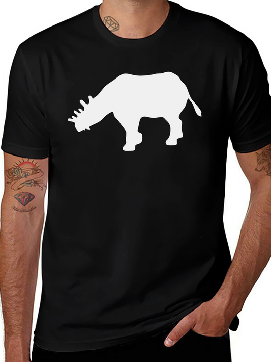 Rhino Graphic Tee - Stylish Black Cotton T-Shirt