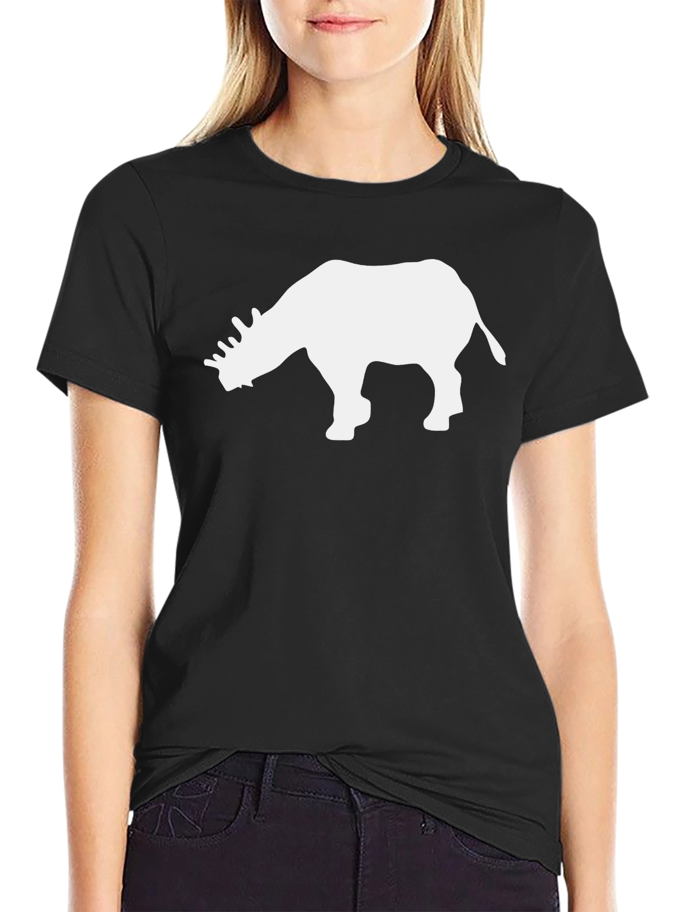 Rhino Graphic Tee - Stylish Black Cotton T-Shirt