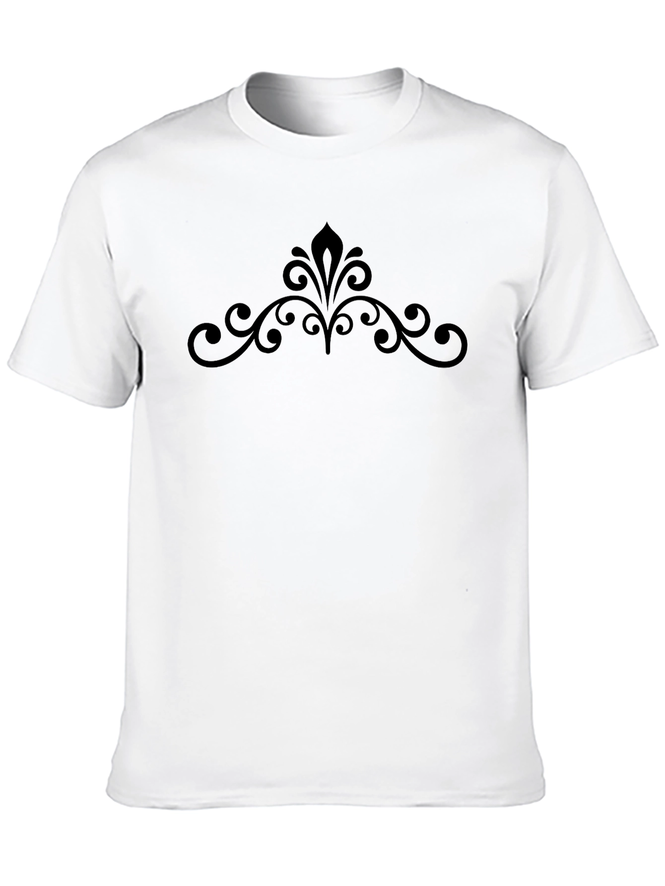 Elegant Scrollwork Black T-Shirt