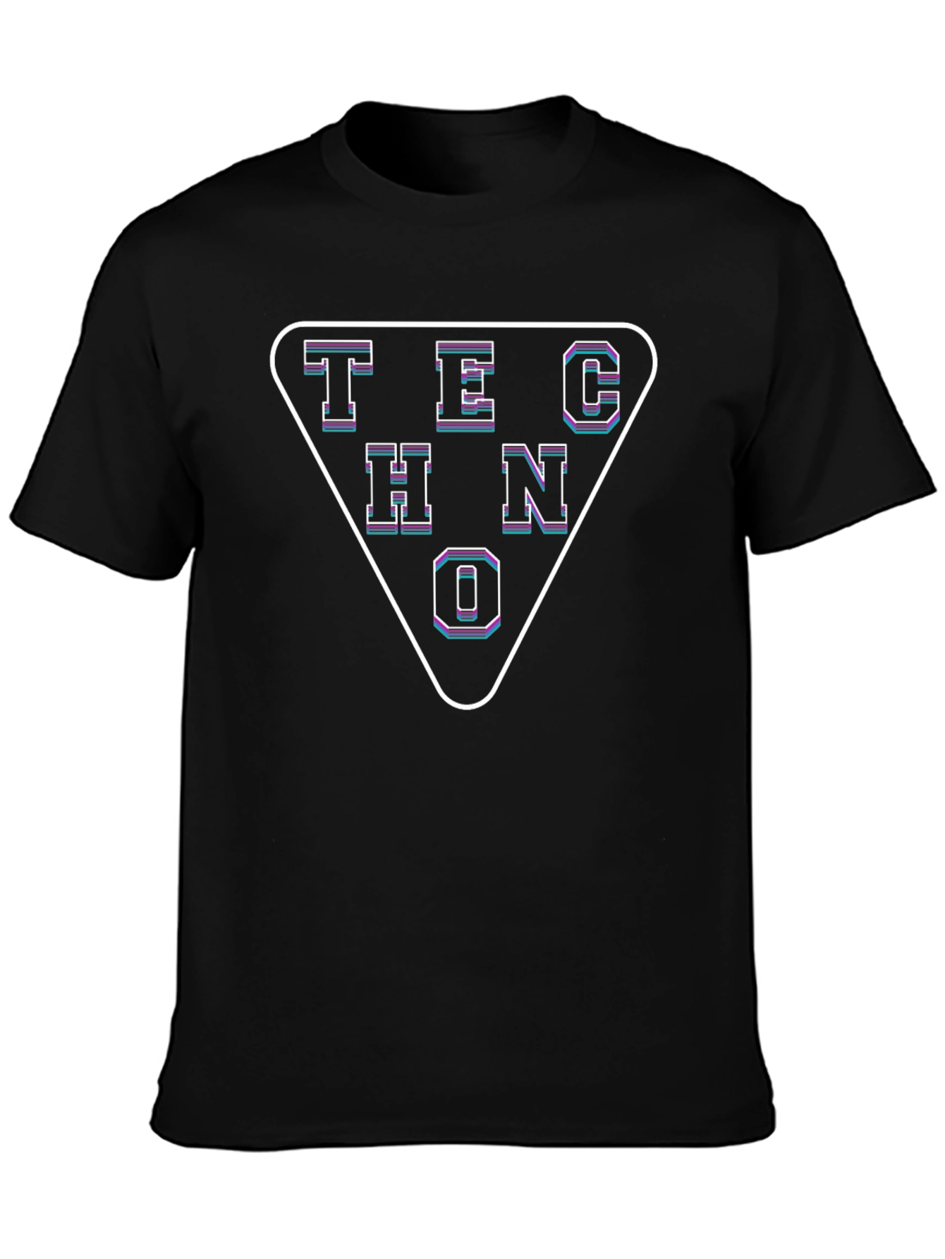 Techno Triangle Graphic Tee - Cool Retro Style