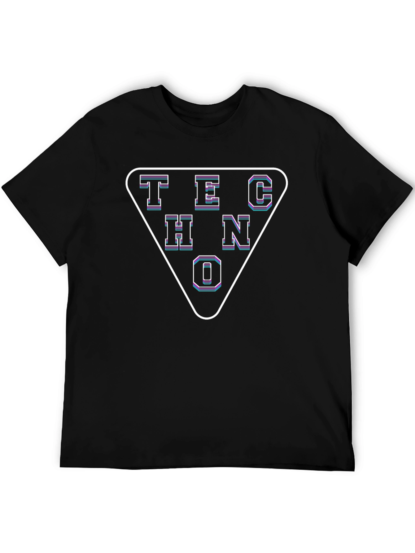 Techno Triangle Graphic Tee - Cool Retro Style