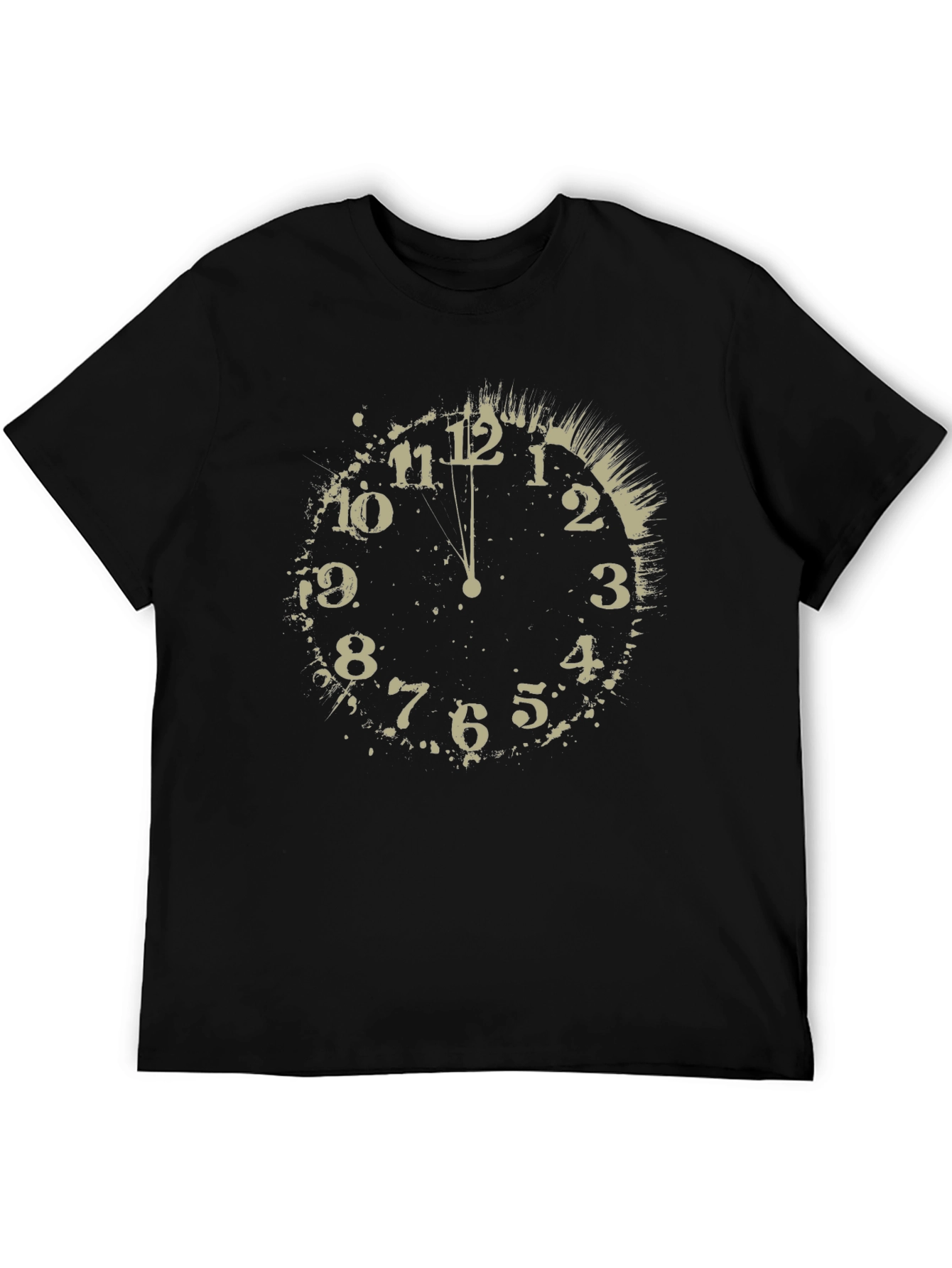 Midnight Clock Graphic Tee - Stylish Black T-Shirt