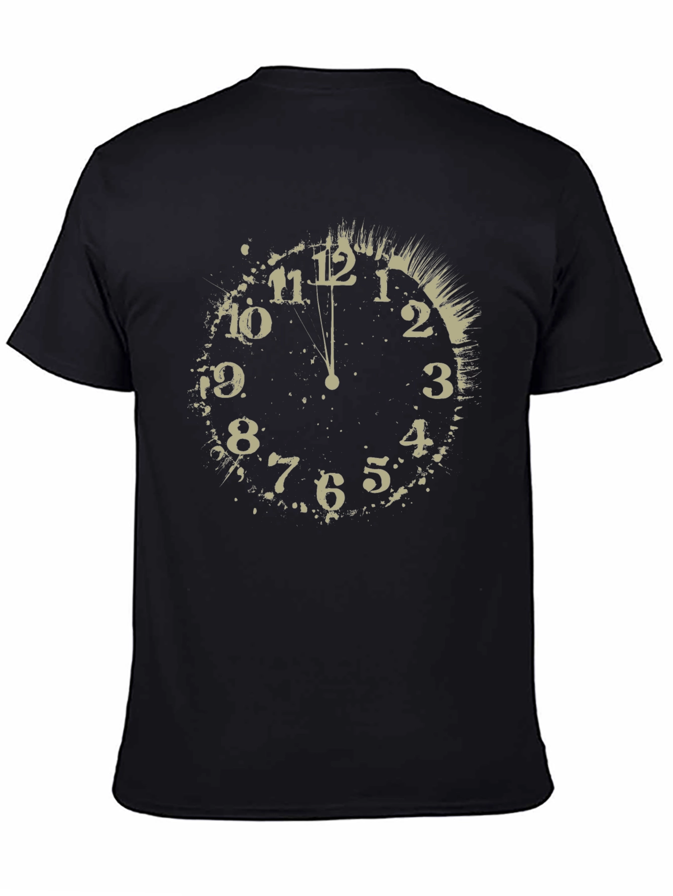 Midnight Clock Graphic Tee - Stylish Black T-Shirt