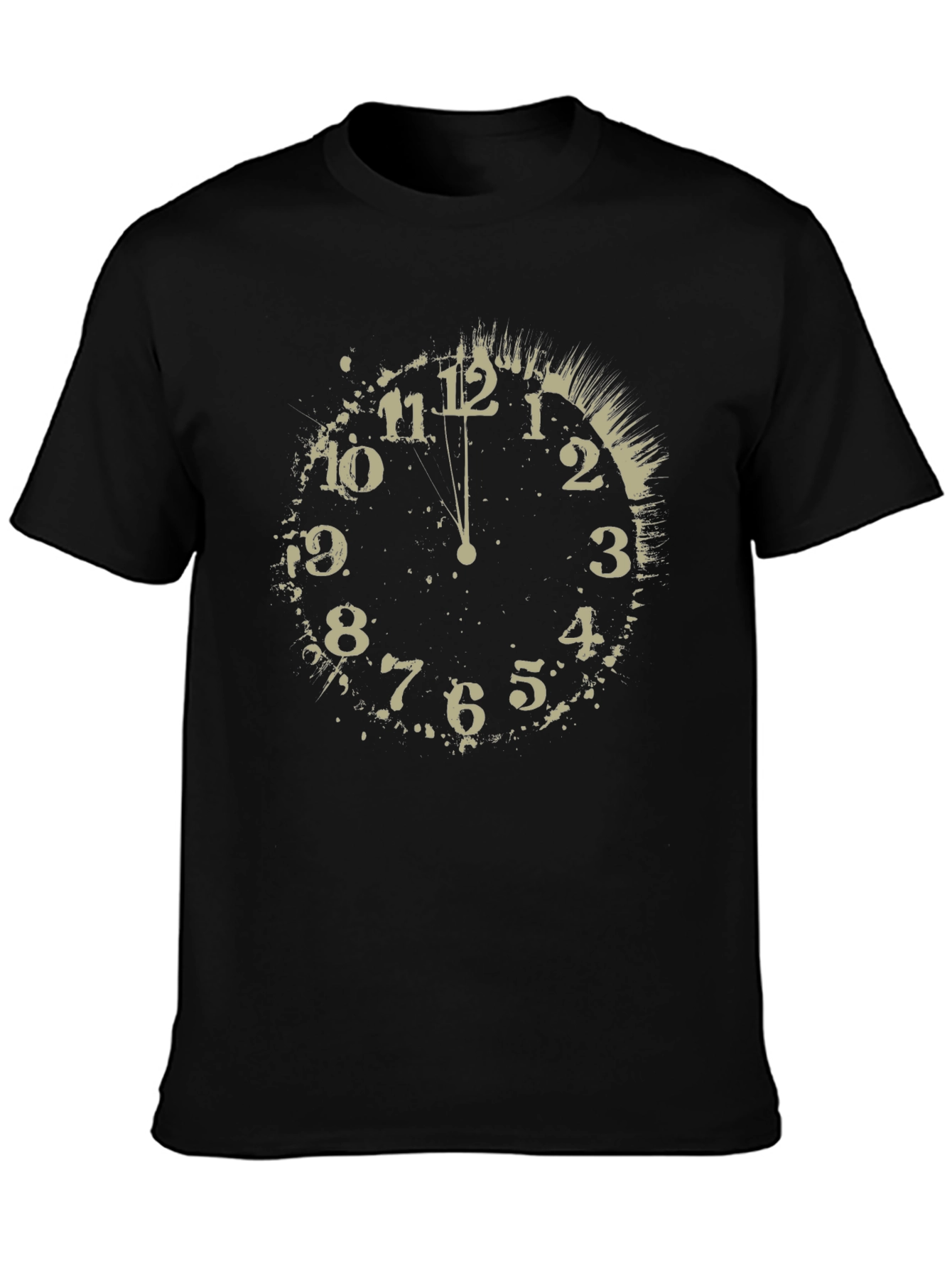Midnight Clock Graphic Tee - Stylish Black T-Shirt