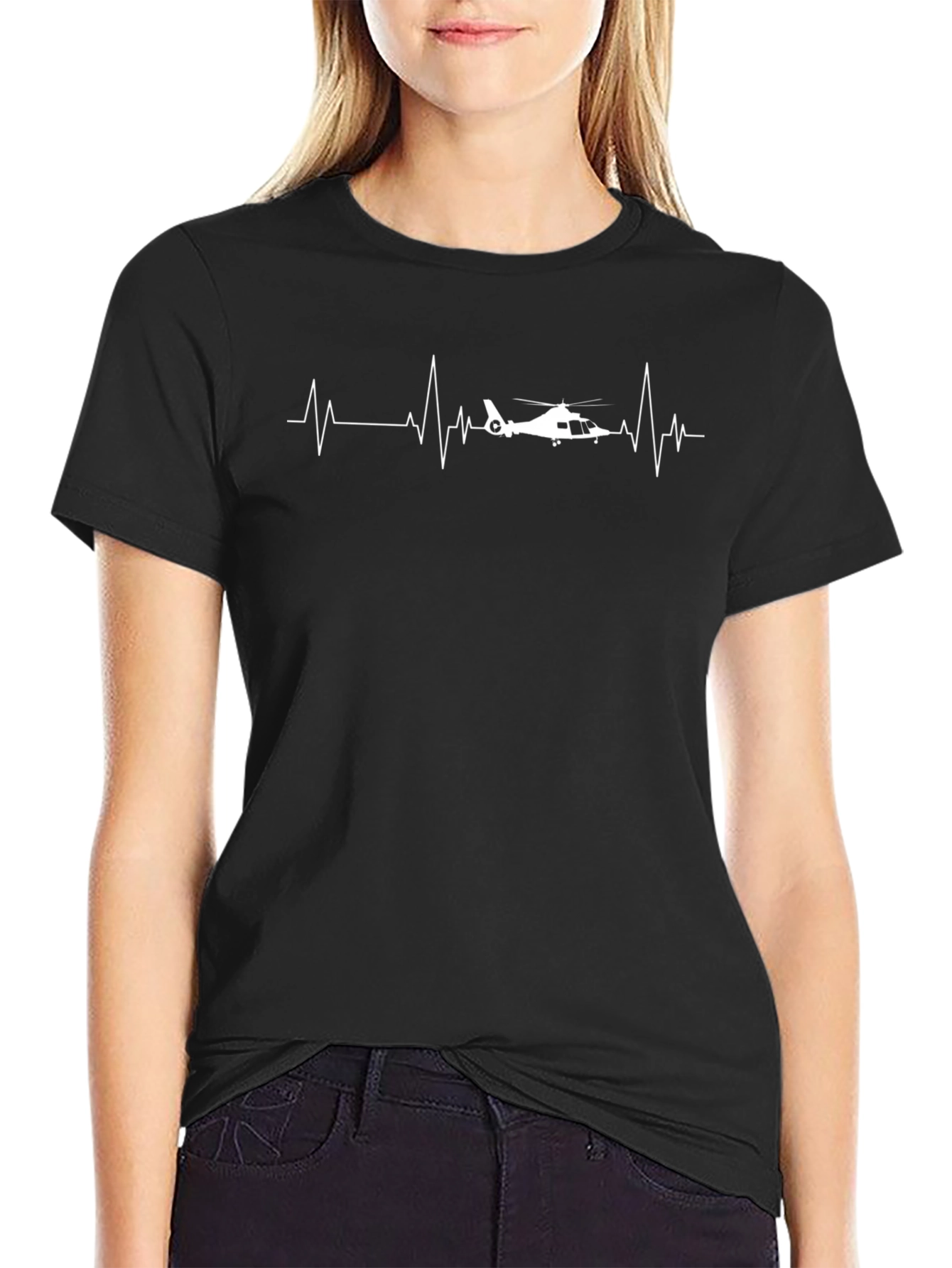 Helicopter Heartbeat Graphic T-Shirt