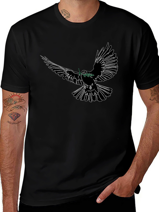 Dove Peace T-Shirt - Soft Cotton Black Tee