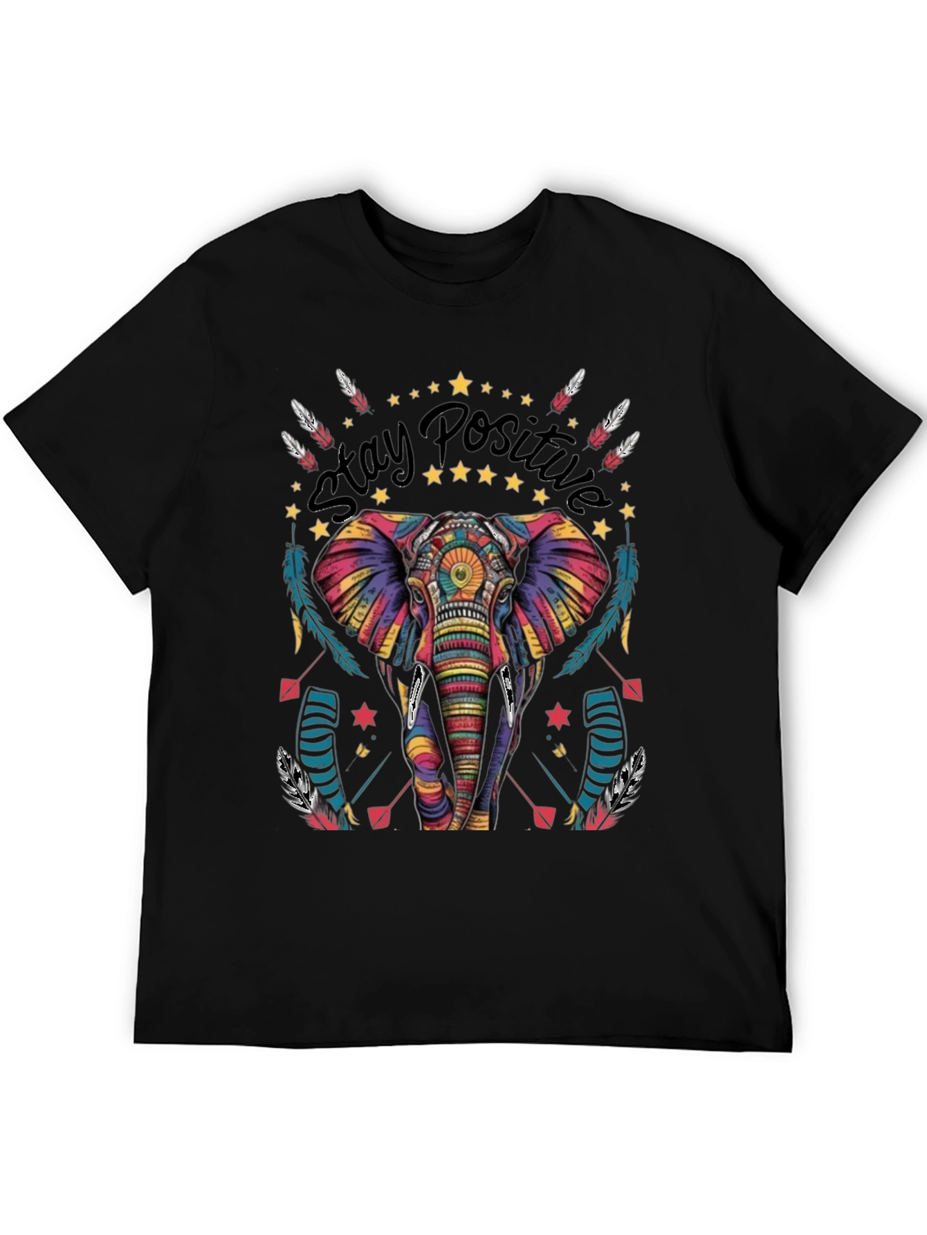 Stay Positive Elephant Graphic Tee