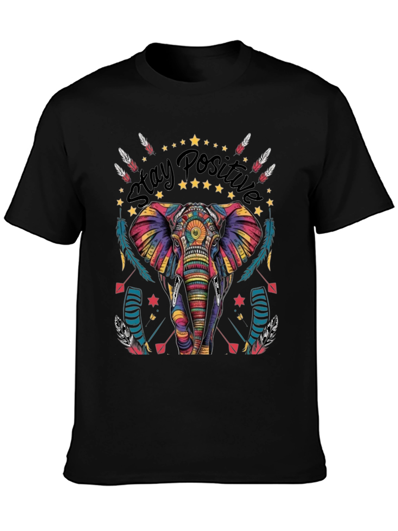 Stay Positive Elephant Graphic Tee