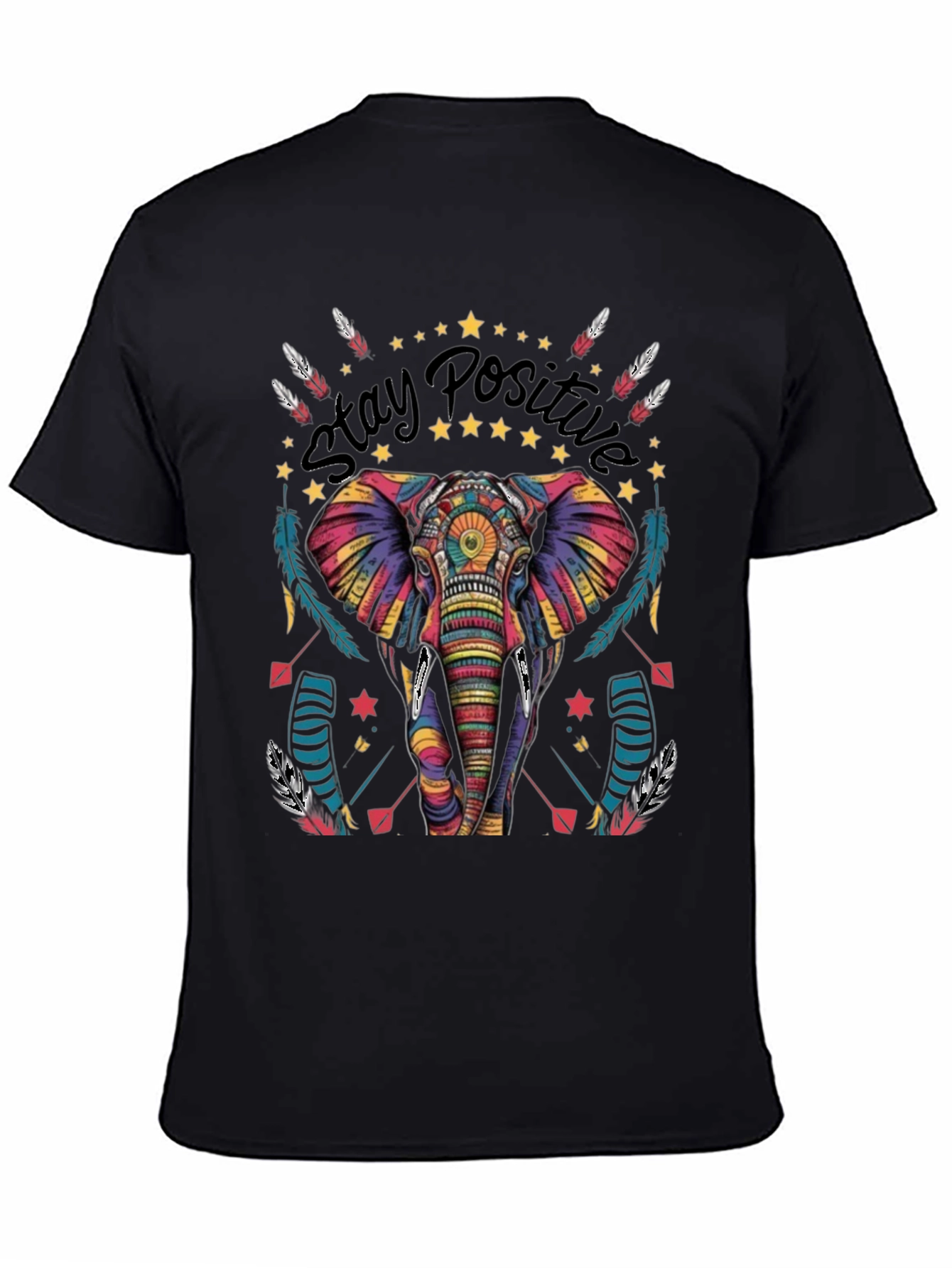 Stay Positive Elephant Graphic Tee