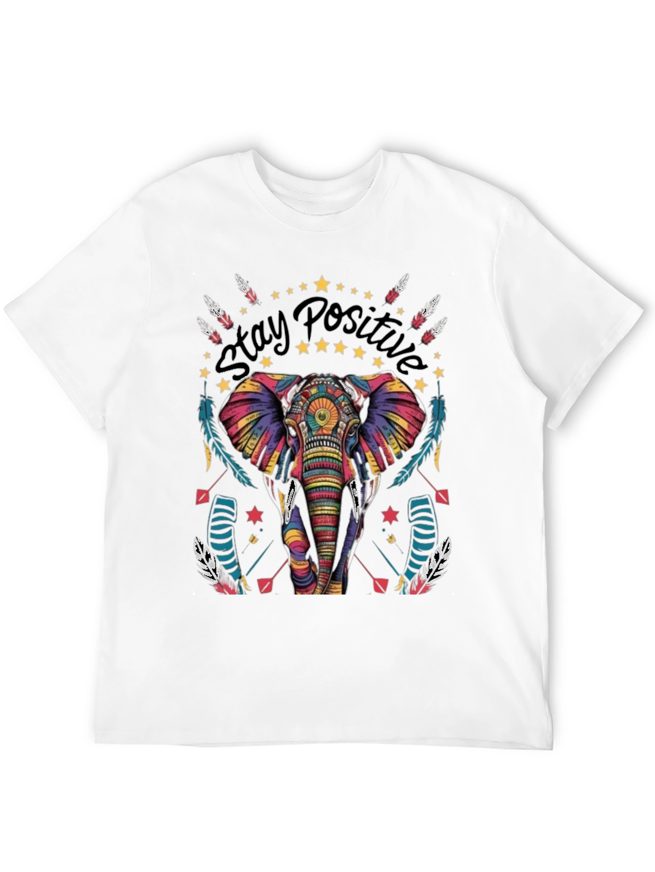 Stay Positive Elephant Graphic Tee