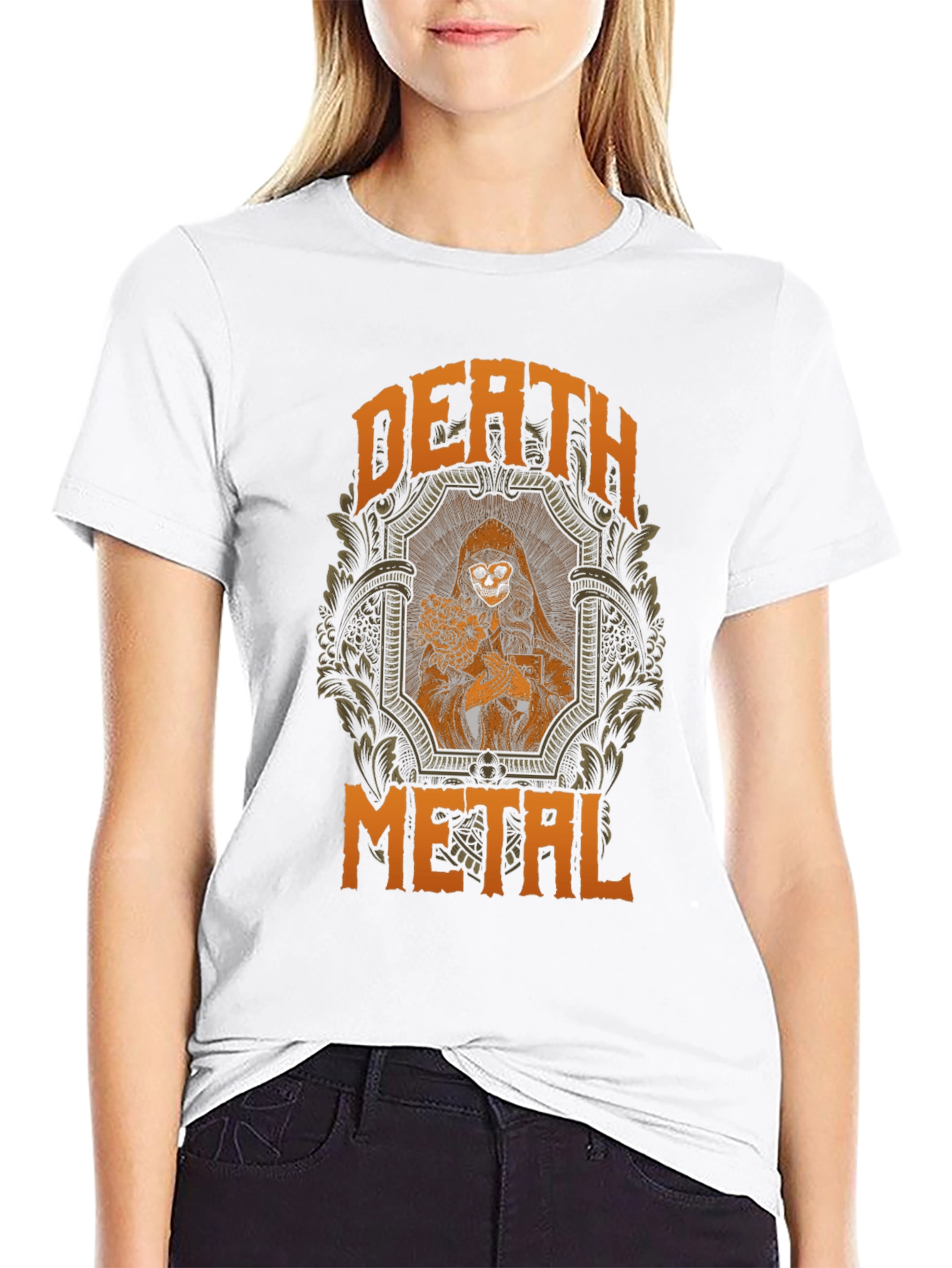 Death Metal Graphic T-Shirt - Grim Reaper Design