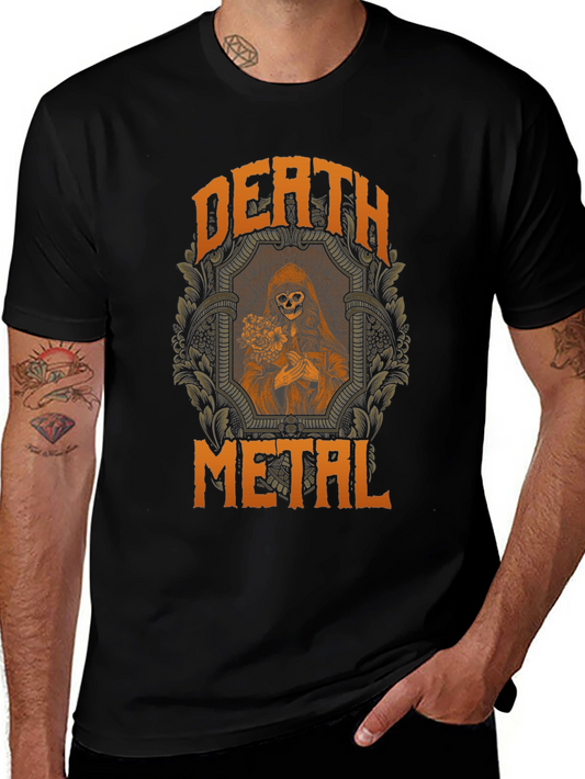 Death Metal Graphic T-Shirt - Grim Reaper Design