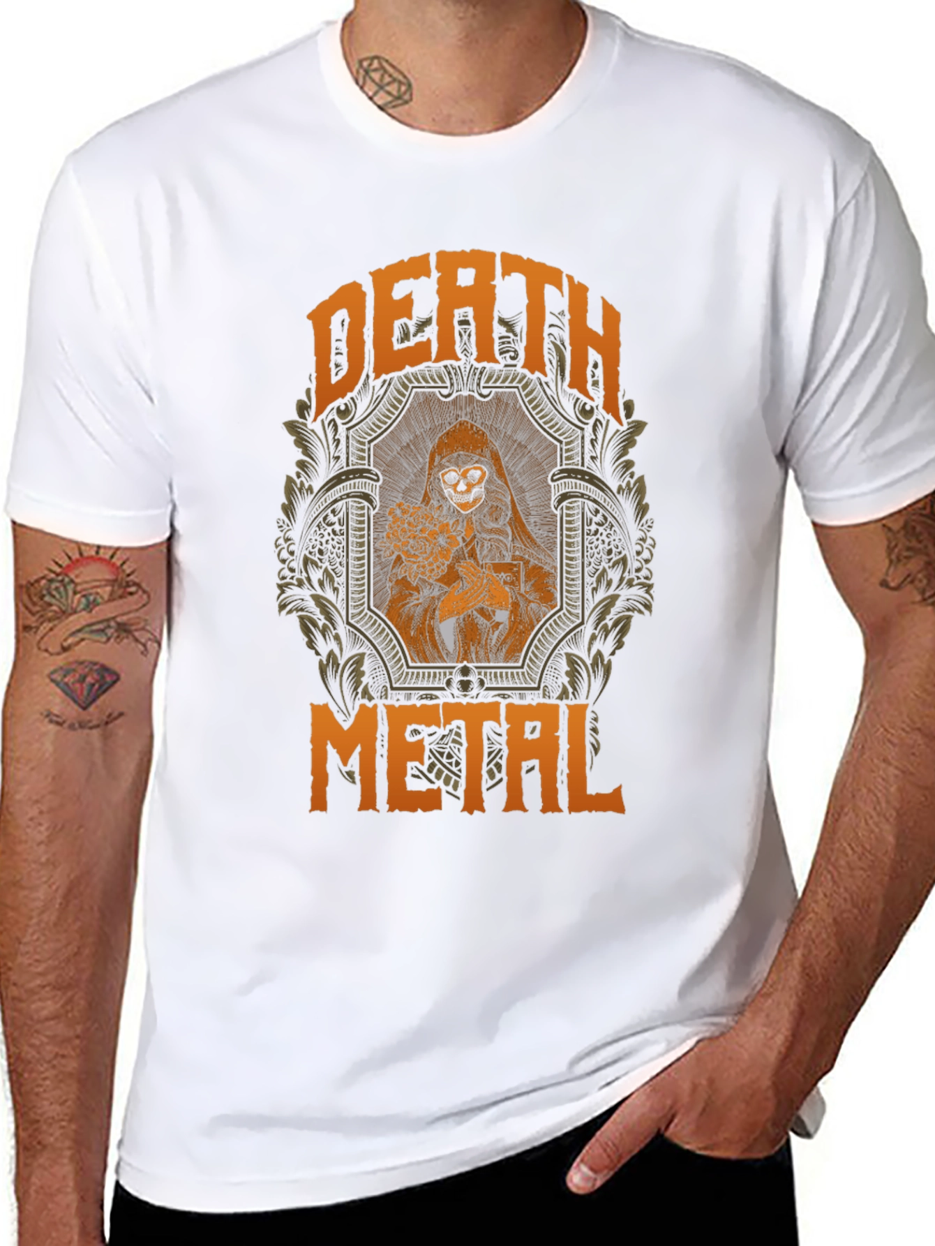 Death Metal Graphic T-Shirt - Grim Reaper Design