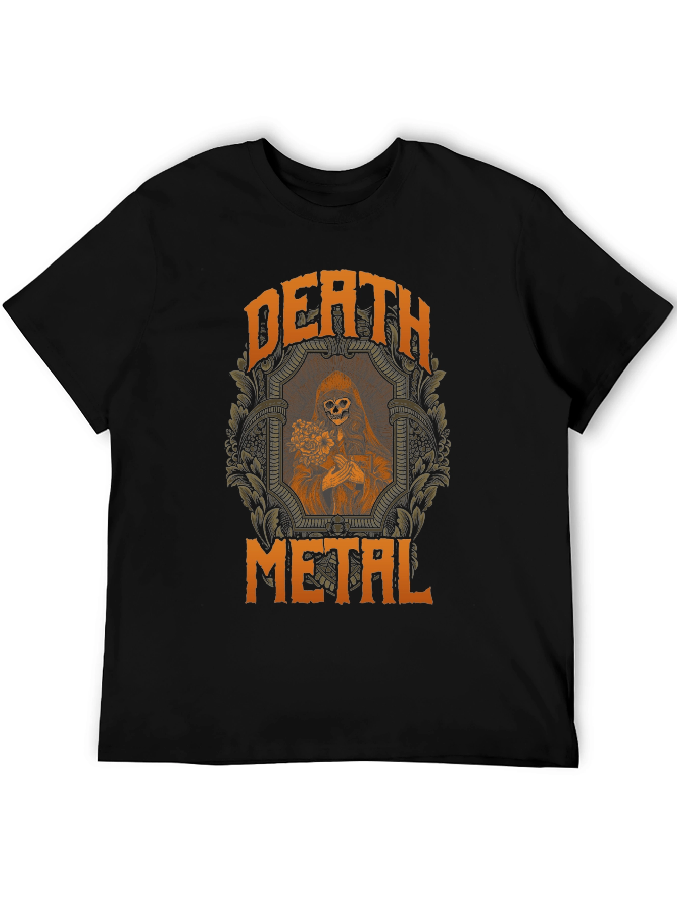 Death Metal Graphic T-Shirt - Grim Reaper Design