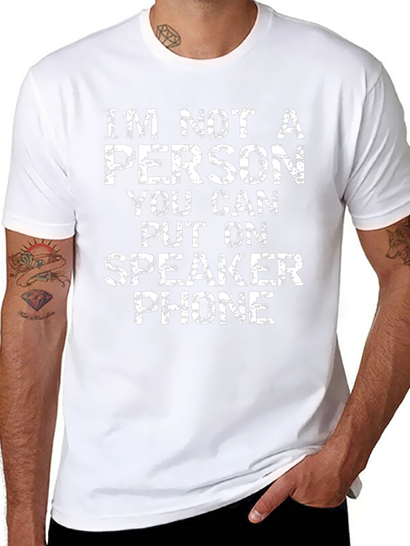 Funny Speaker Phone Graphic Tee - Black