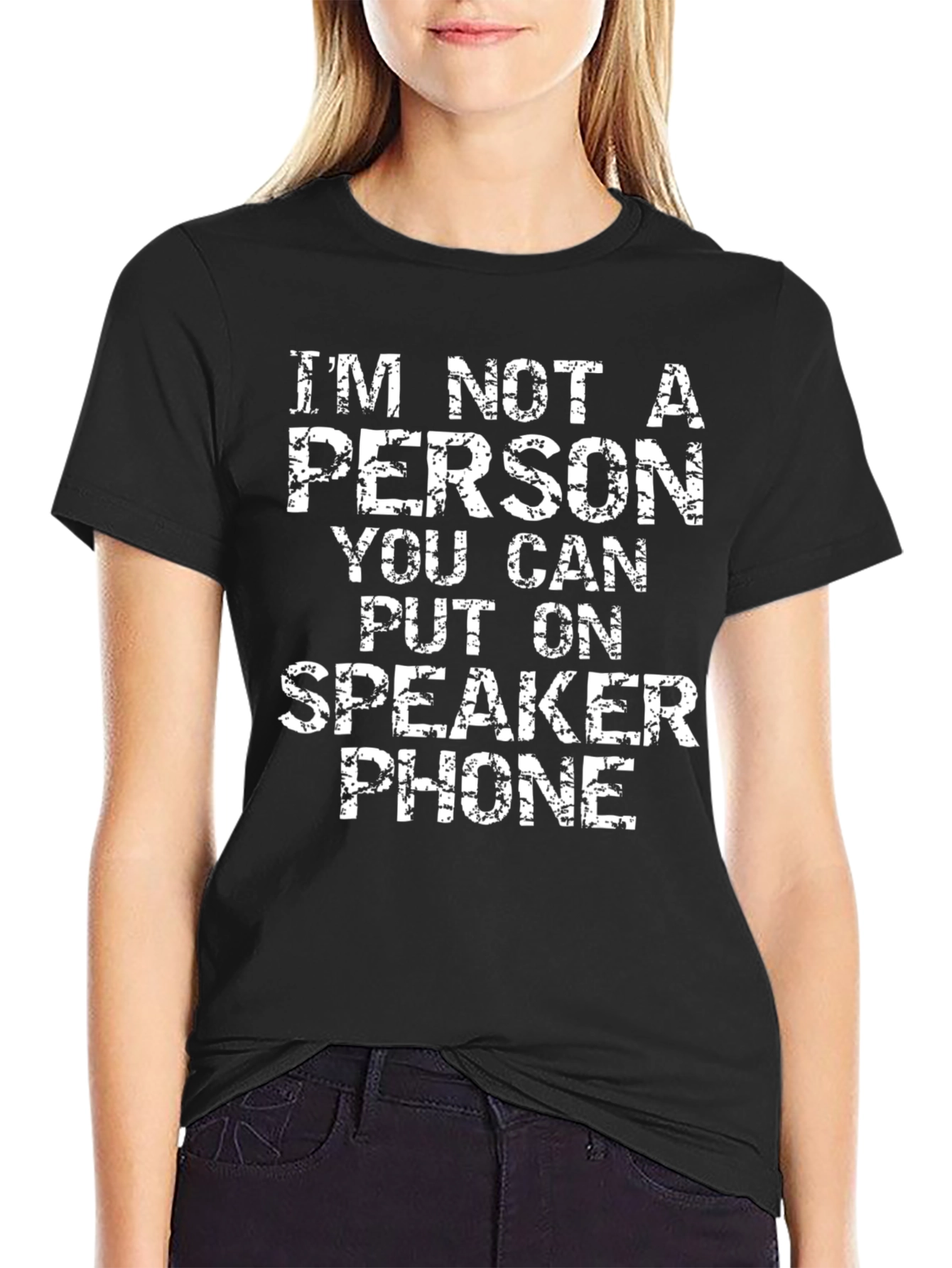 Funny Speaker Phone Graphic Tee - Black