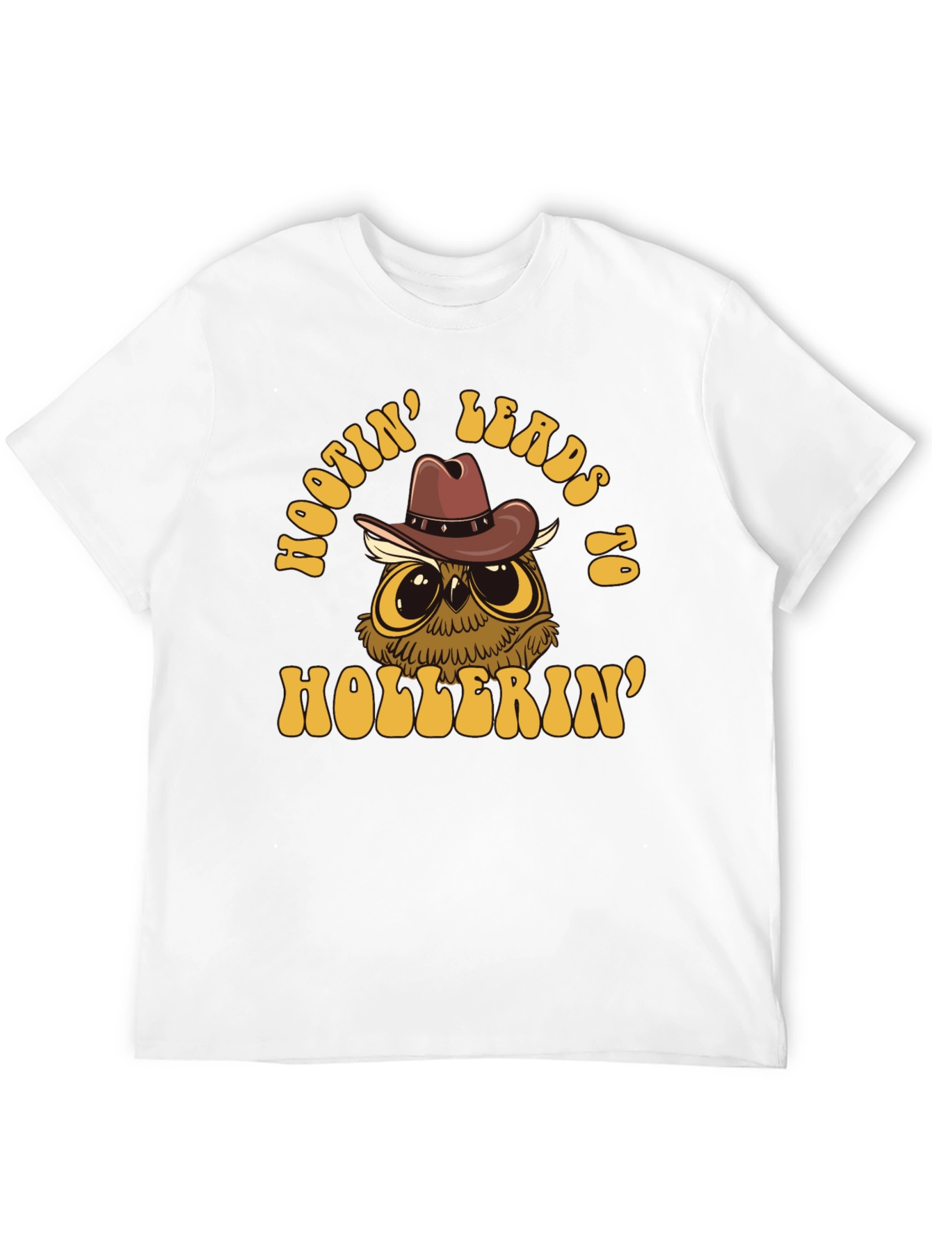 Hootin Leads to Hollerin Owl Graphic T-Shirt