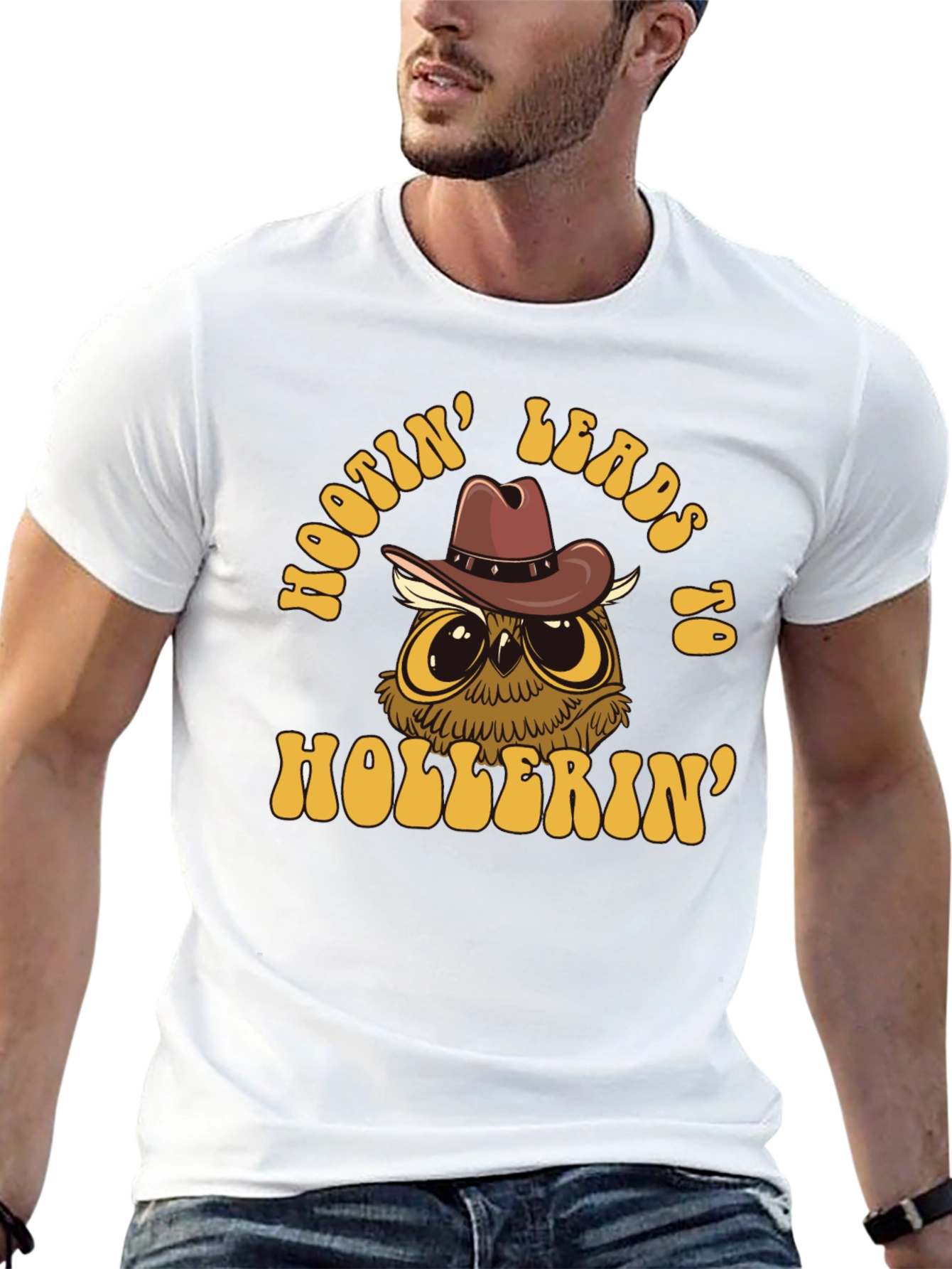 Hootin Leads to Hollerin Owl Graphic T-Shirt