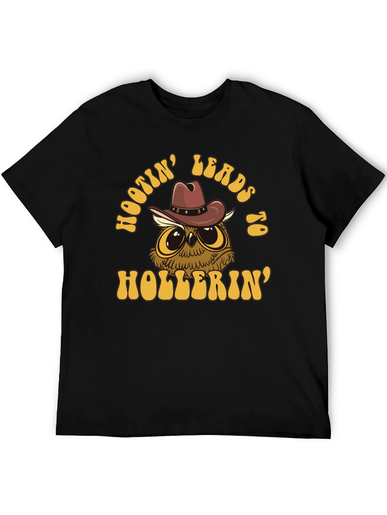 Hootin Leads to Hollerin Owl Graphic T-Shirt