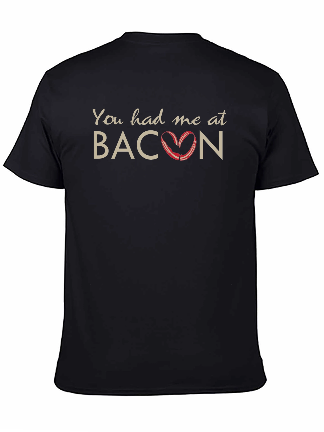 Funny Bacon Heart Graphic Mens T-Shirt