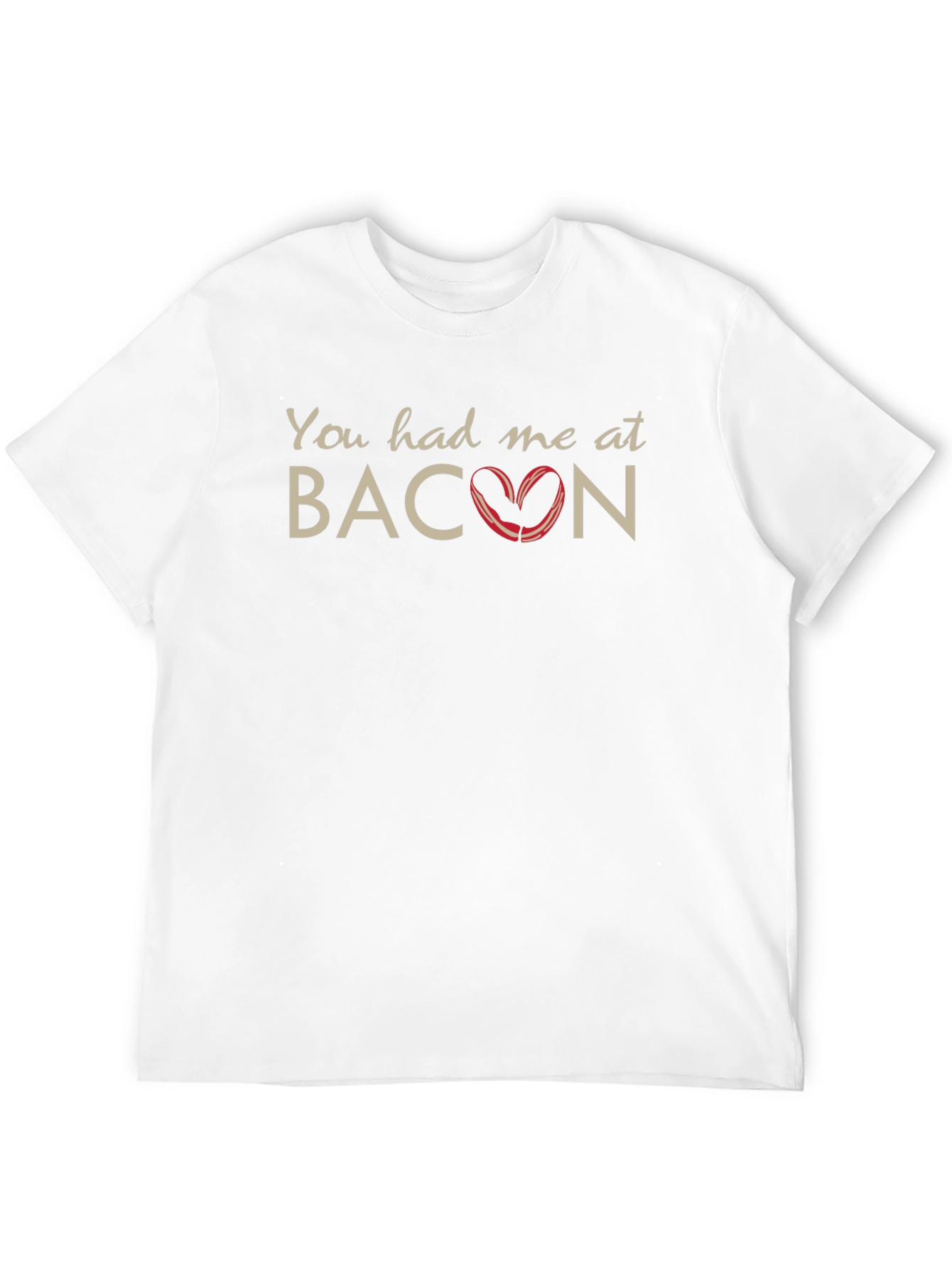 Funny Bacon Heart Graphic Mens T-Shirt
