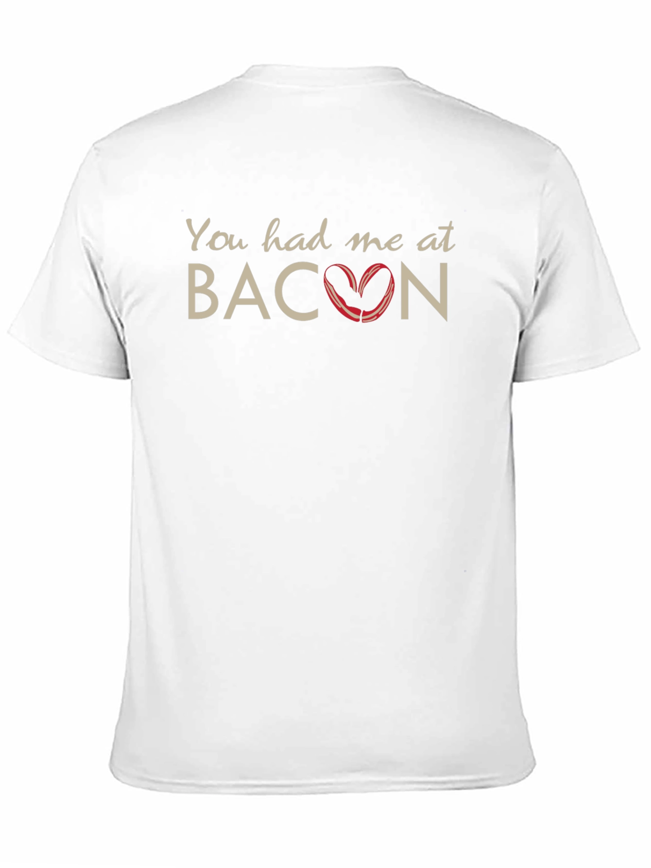 Funny Bacon Heart Graphic Mens T-Shirt