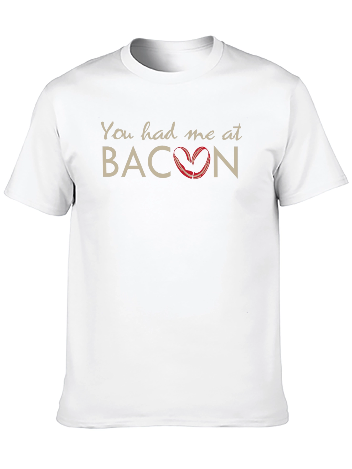 Funny Bacon Heart Graphic Mens T-Shirt