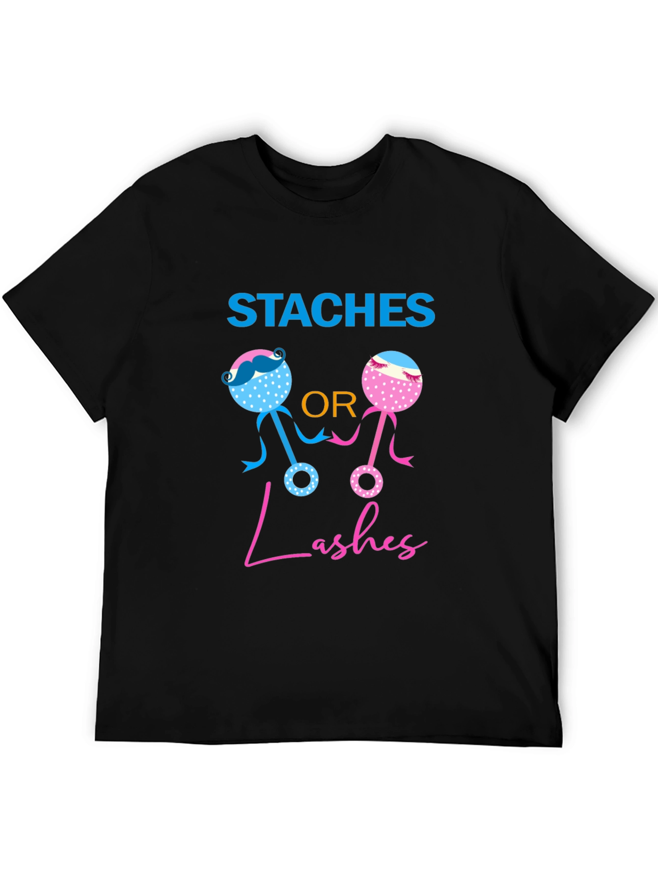 Staches or Lashes Gender Reveal T-Shirt