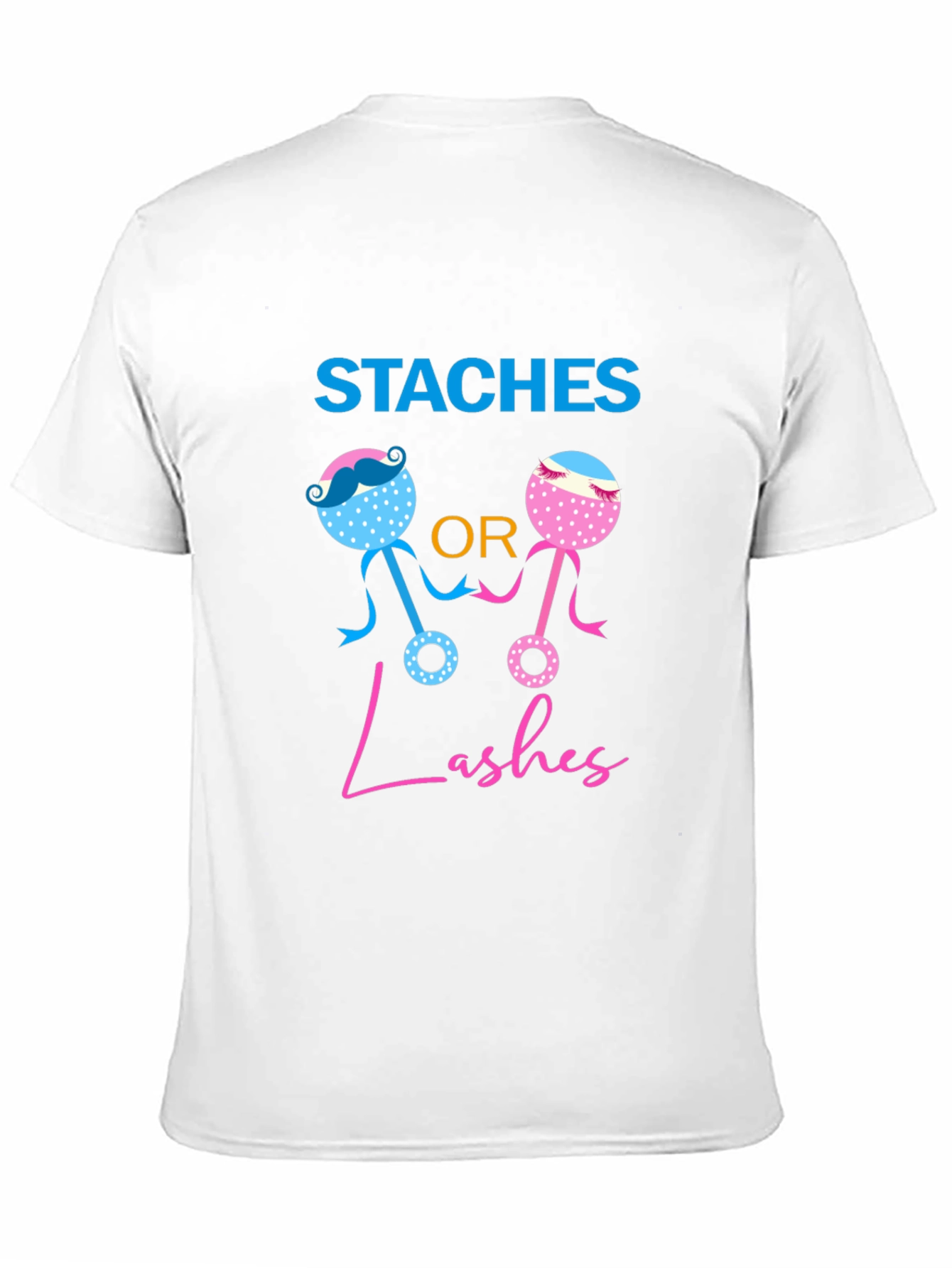 Staches or Lashes Gender Reveal T-Shirt