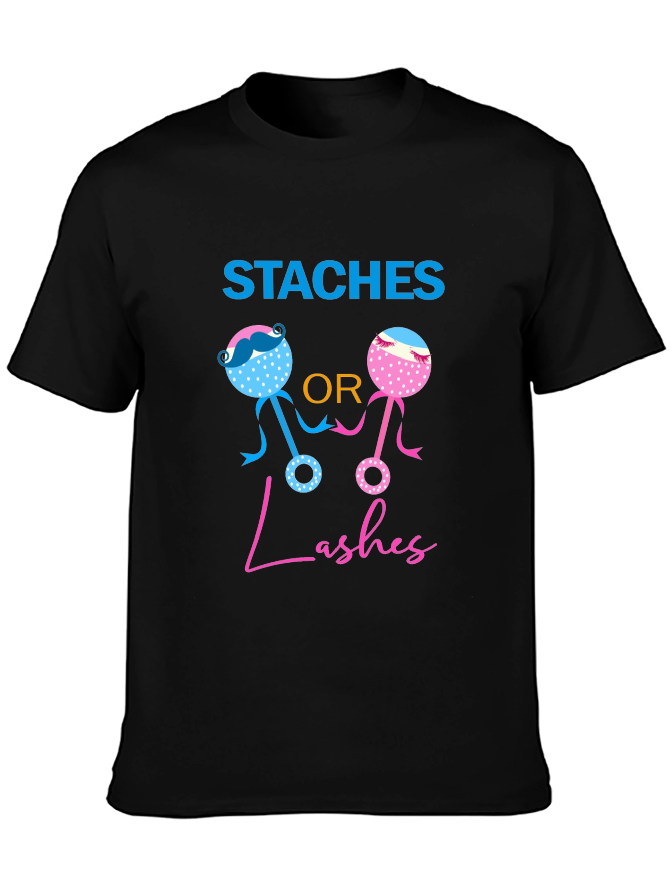 Staches or Lashes Gender Reveal T-Shirt