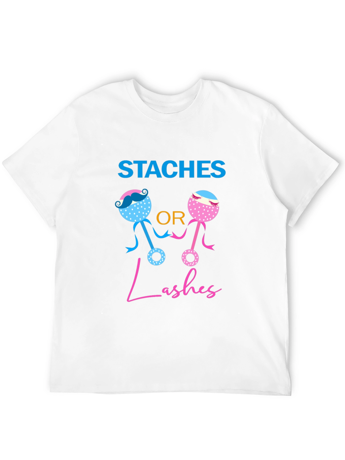 Staches or Lashes Gender Reveal T-Shirt