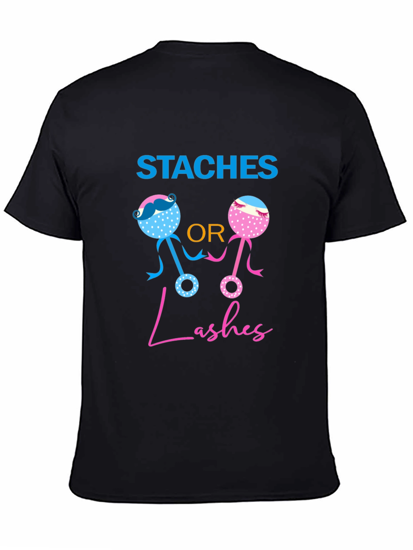 Staches or Lashes Gender Reveal T-Shirt