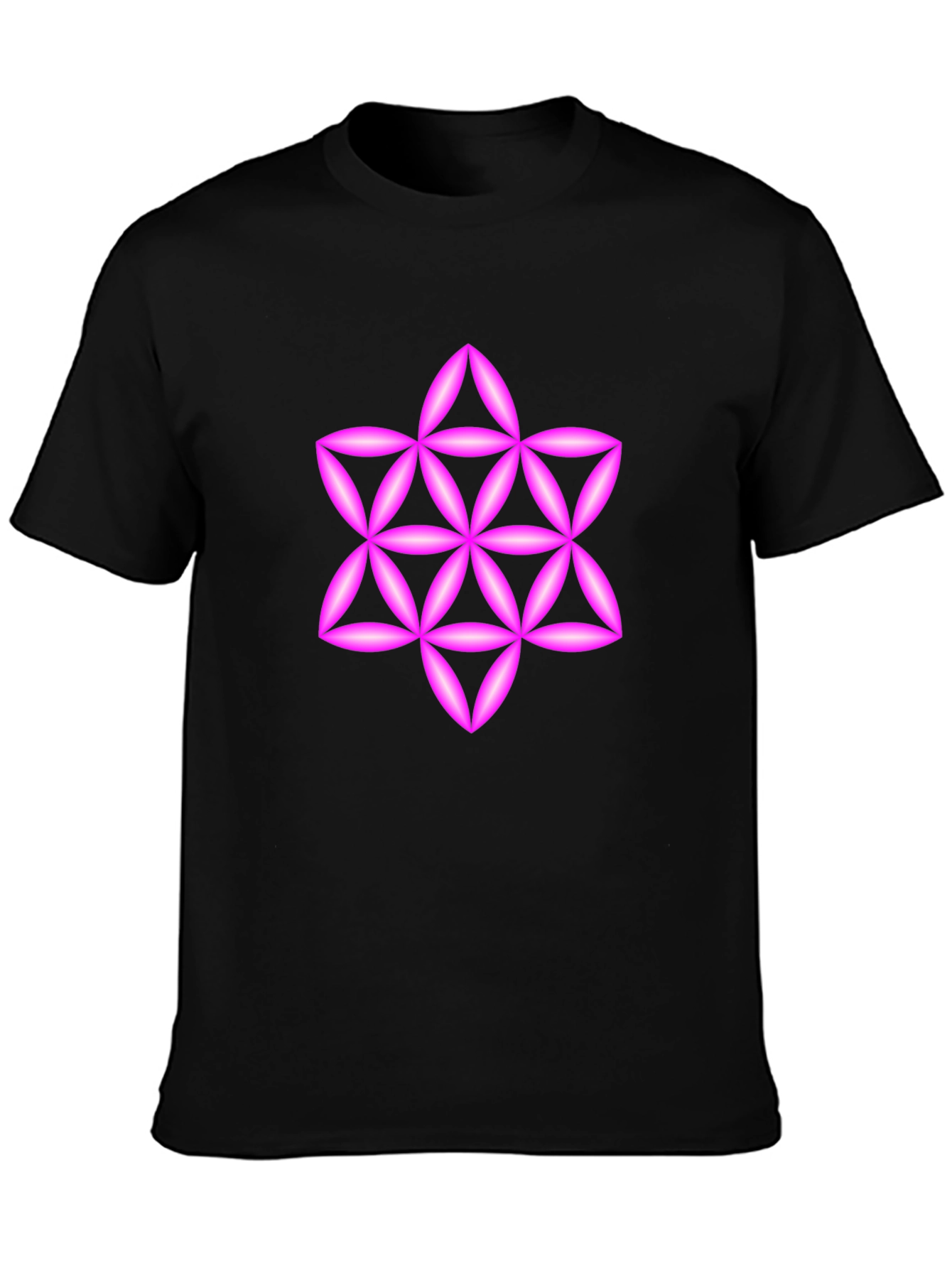 Geometric Star Tee - Black Cotton Blend Casual Wear