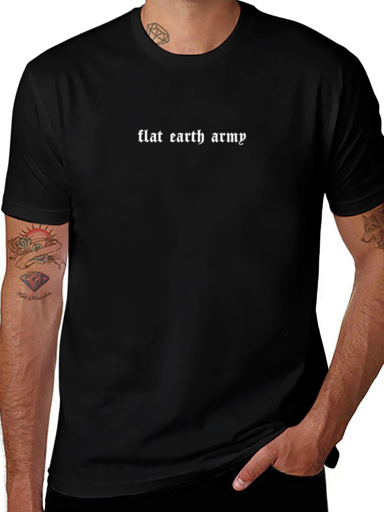 Flat Earth Army Black Tee - Statement Novelty