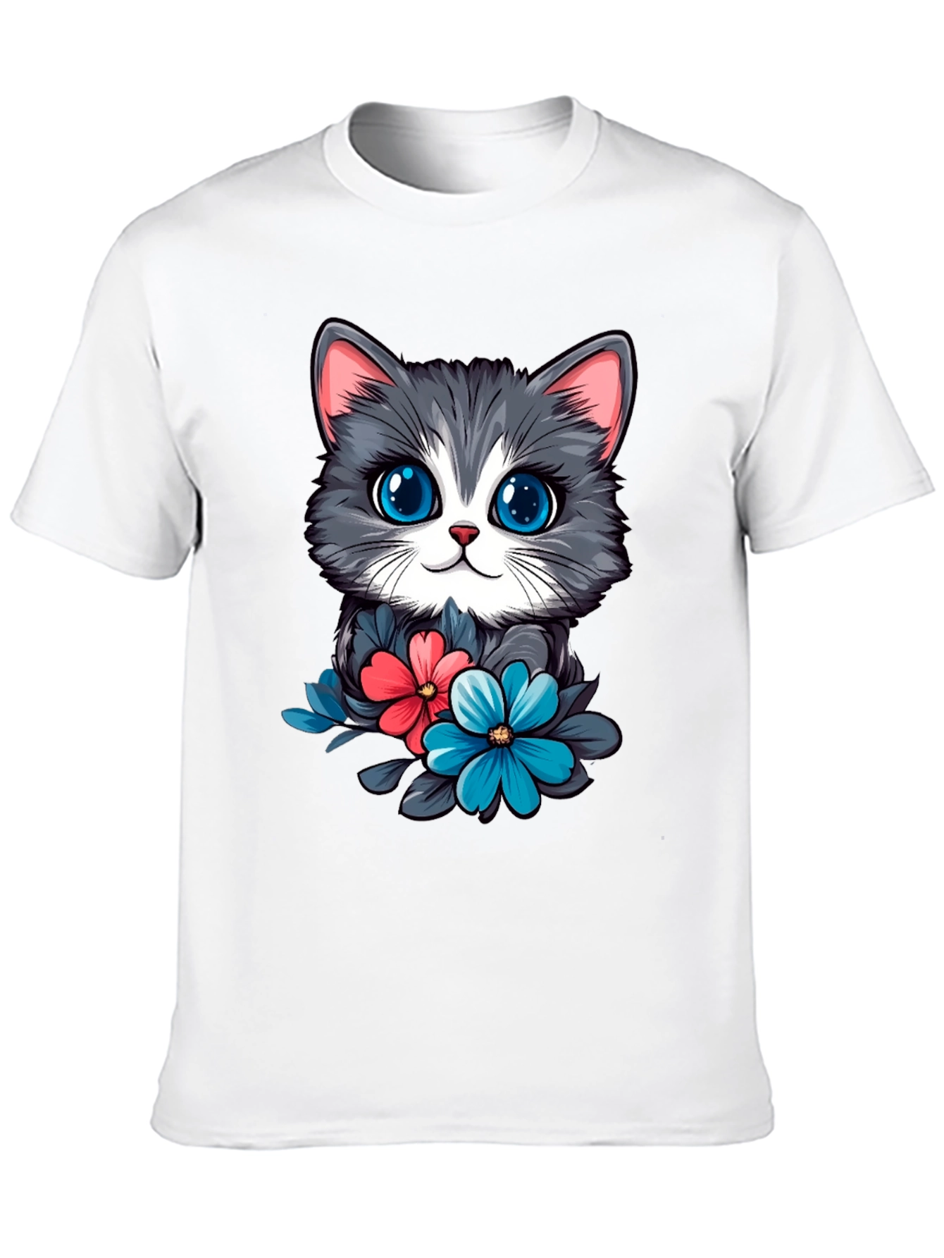 Cat & Floral T-Shirt