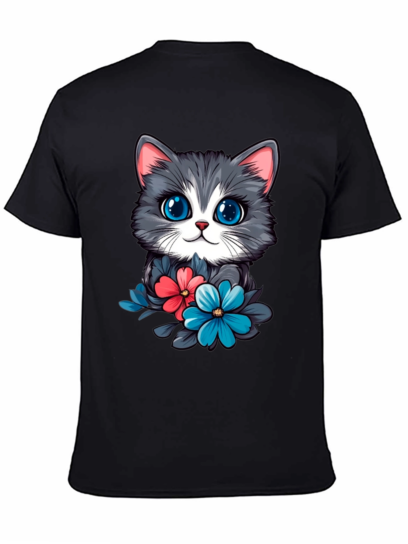 Cat & Floral T-Shirt