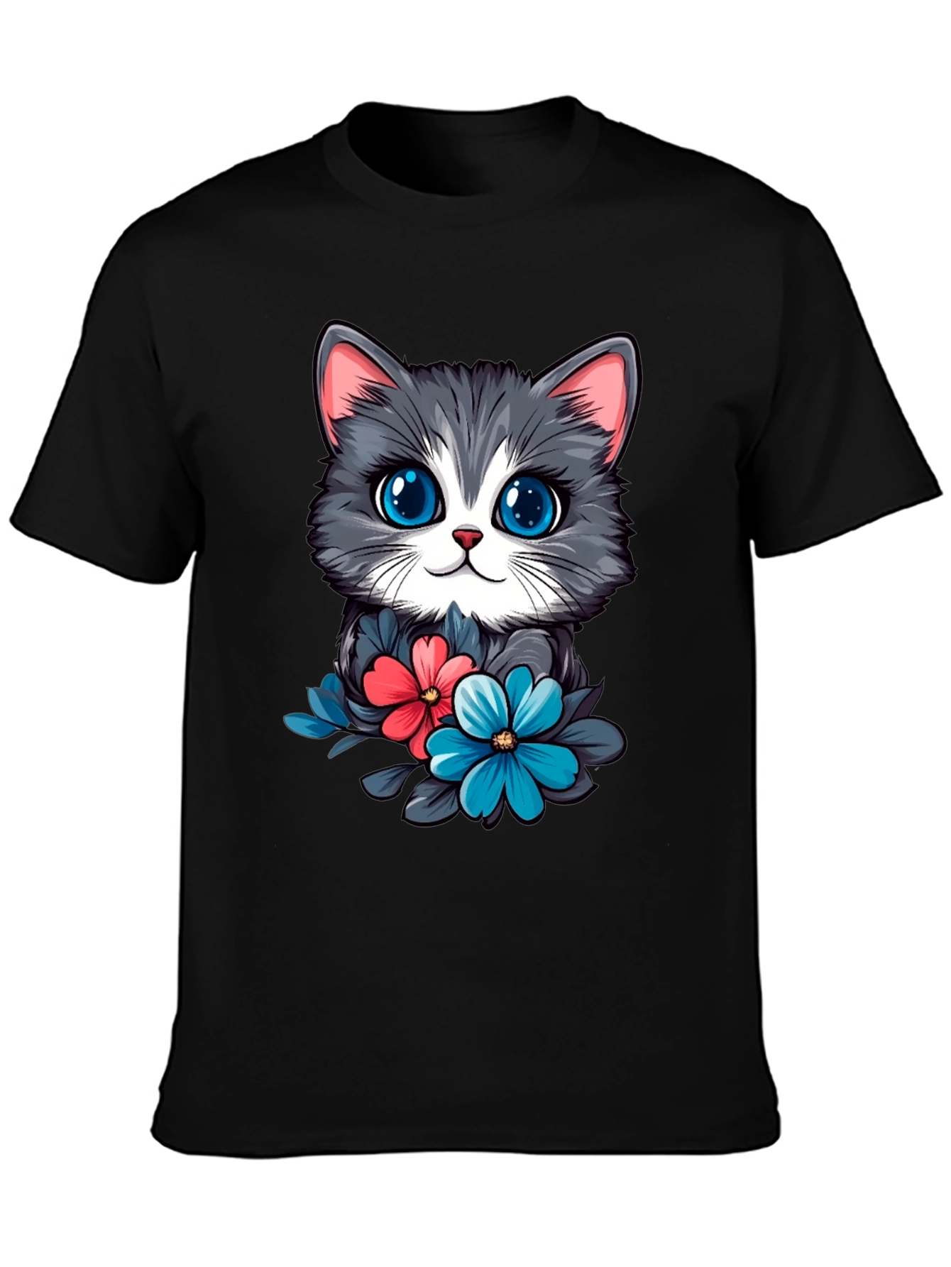 Cat & Floral T-Shirt