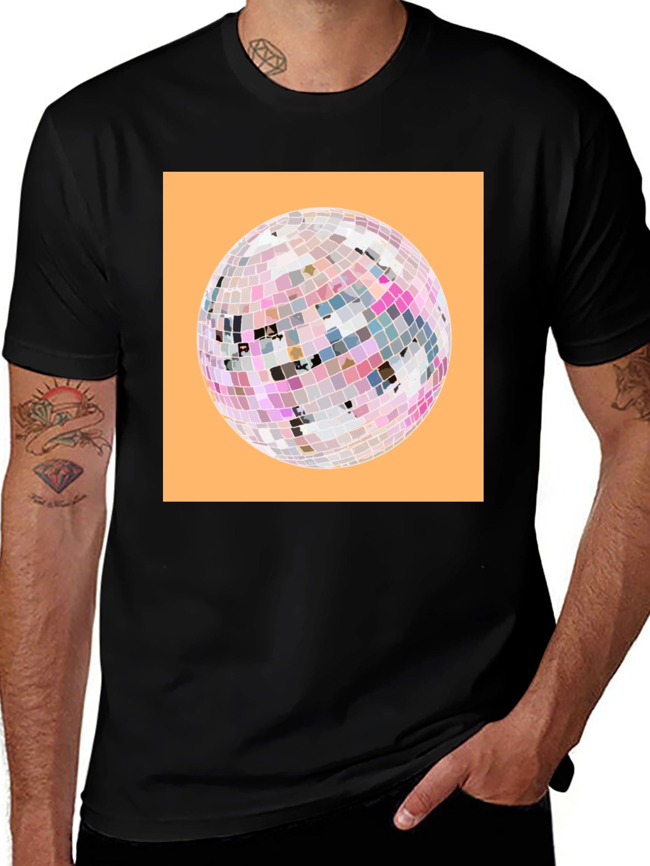 Disco Ball Graphic Tee - Retro Party Shirt