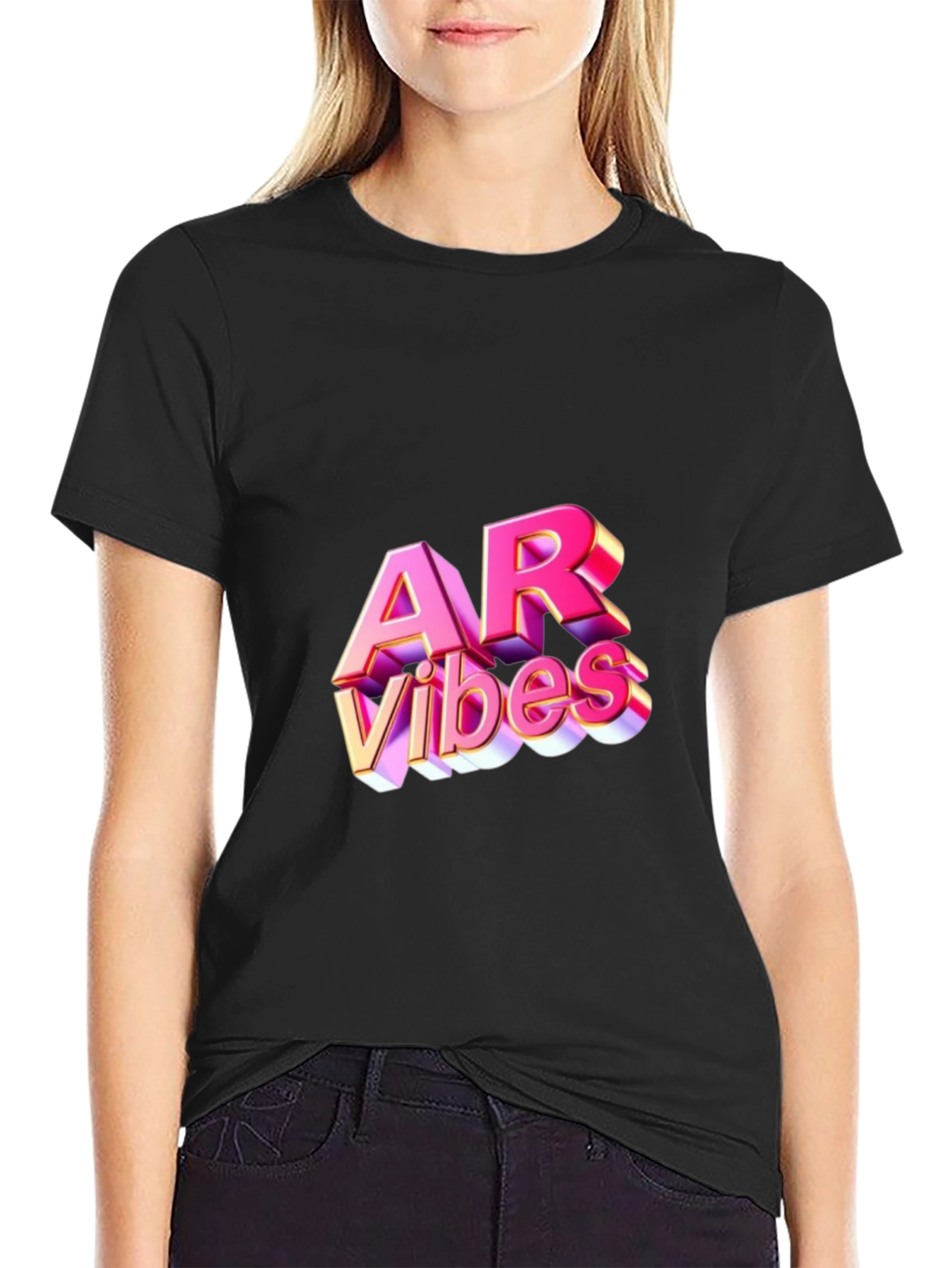 AR Vibes Black T-Shirt Trendy Casual Wear