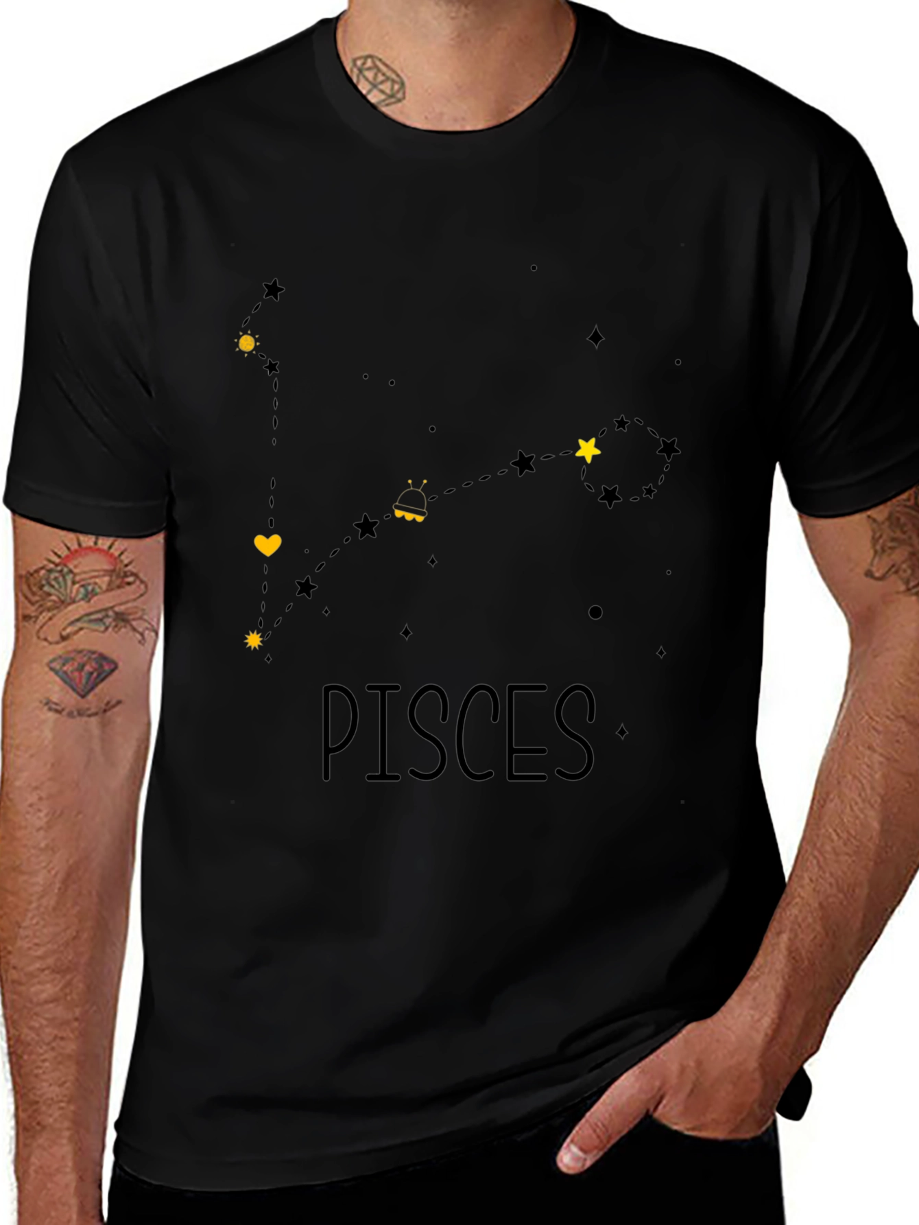 Pisces Zodiac Constellation Graphic T-Shirt