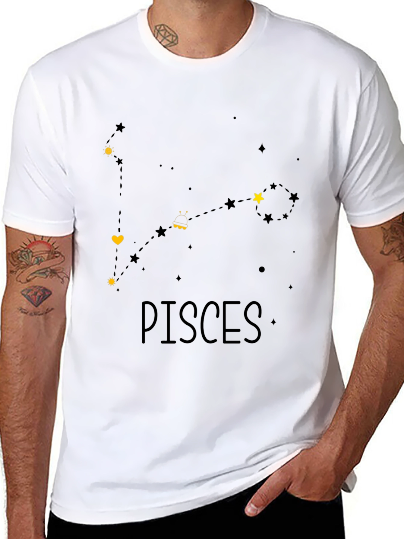 Pisces Zodiac Constellation Graphic T-Shirt