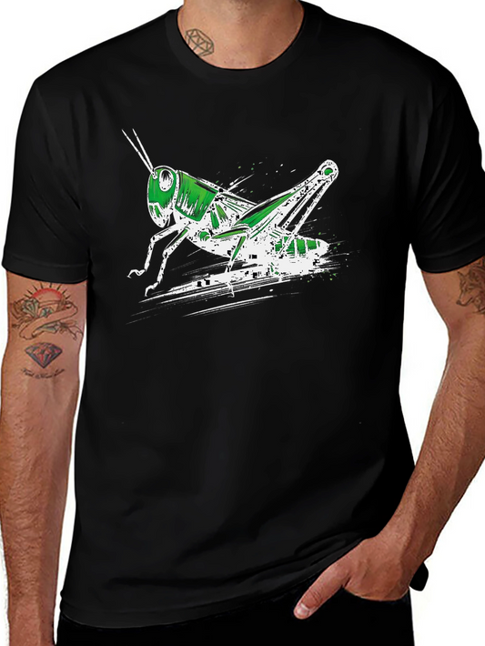 Green Grasshopper Graphic Tee - Mens Black T-Shirt
