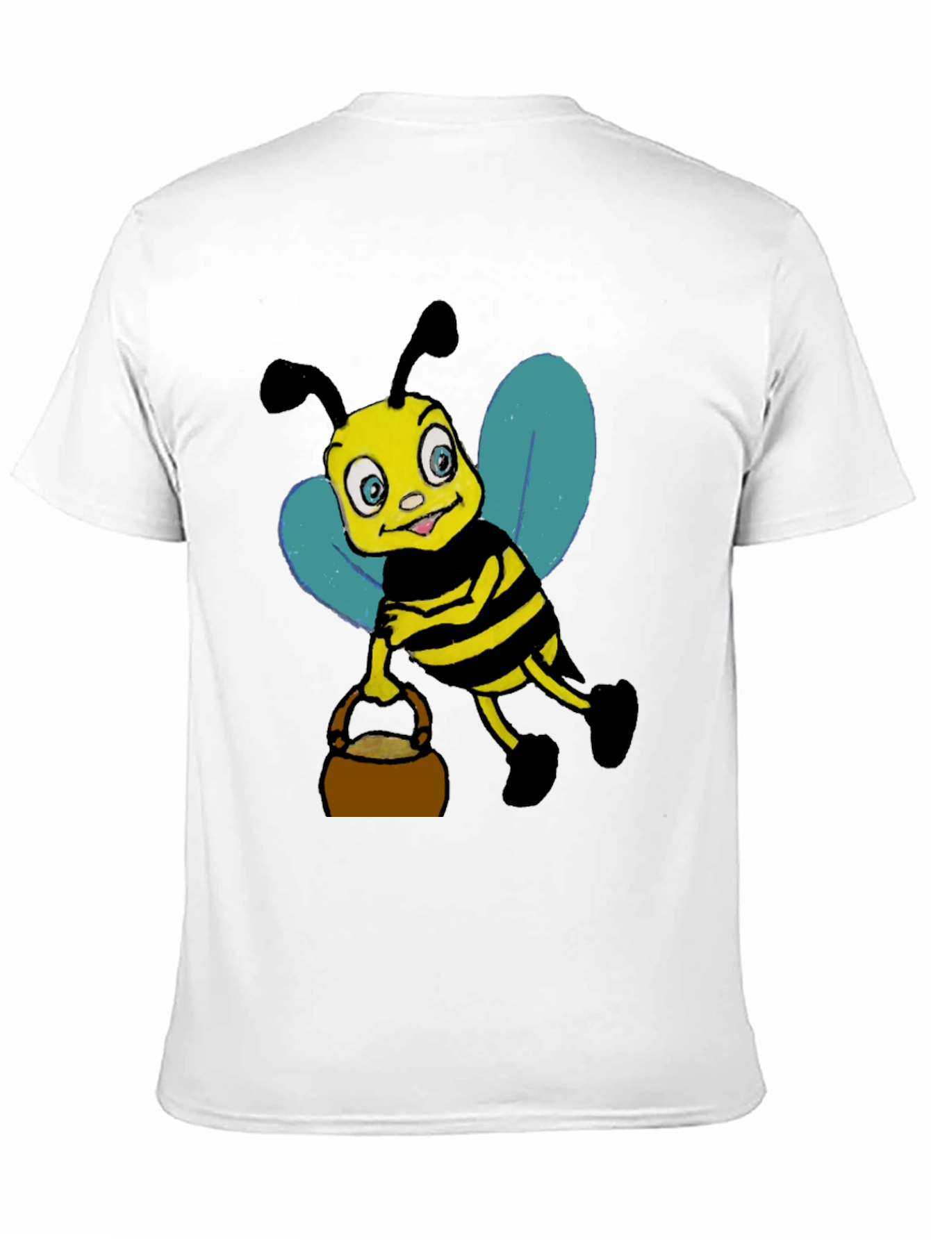 Cartoon Bee T-Shirt - Black Cotton Blend